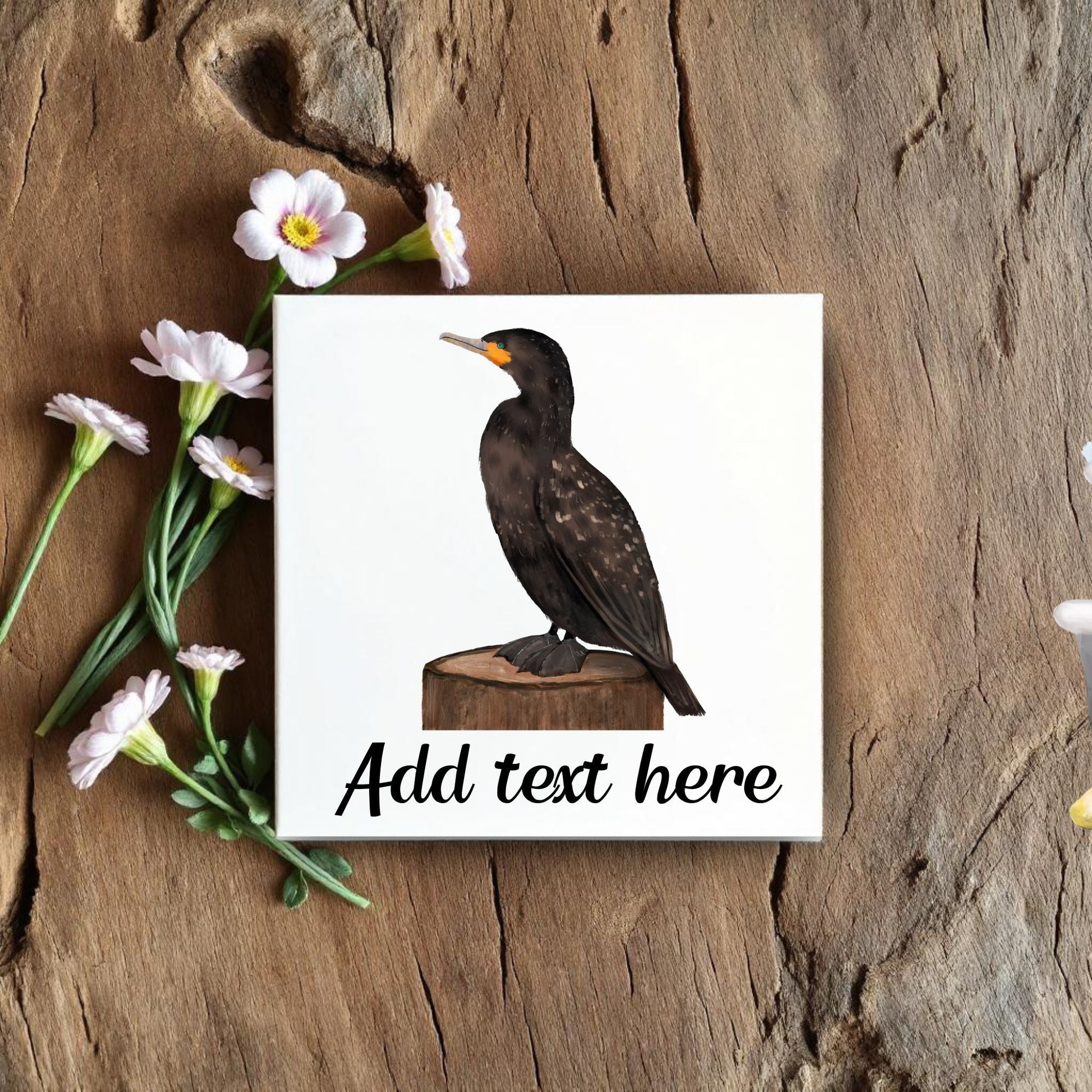 Cormorant Bird Ceramic Tile - MerikaArt