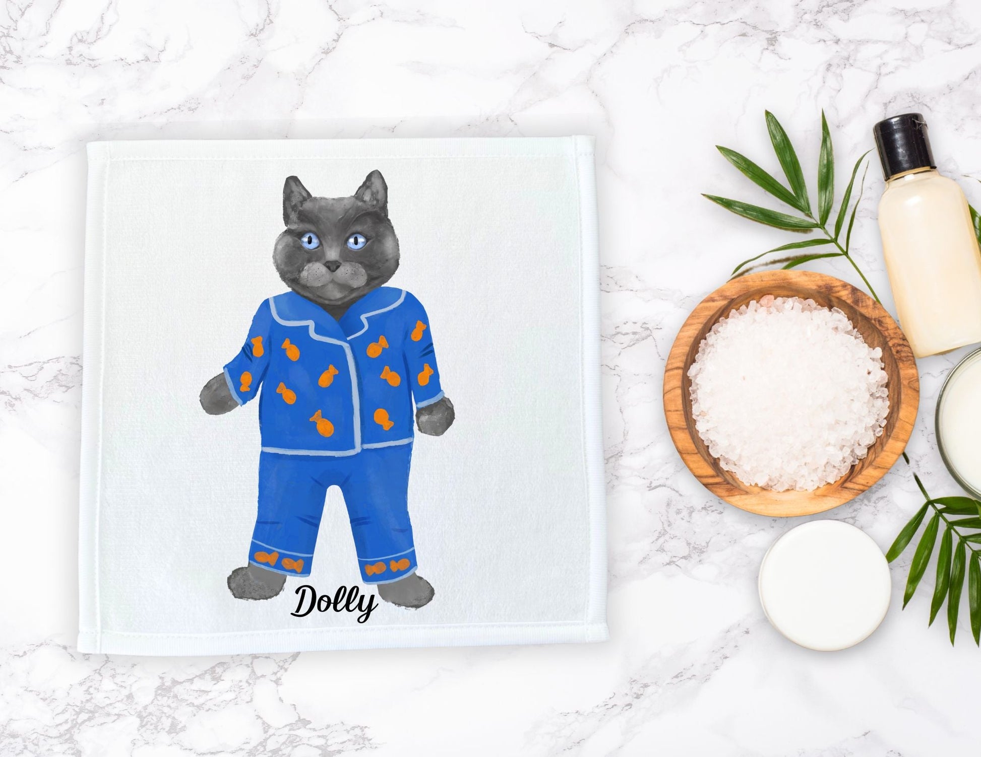 Cozy Pajama Cat Washcloth – A Fun Gift for Cat Enthusiasts - MerikaArt