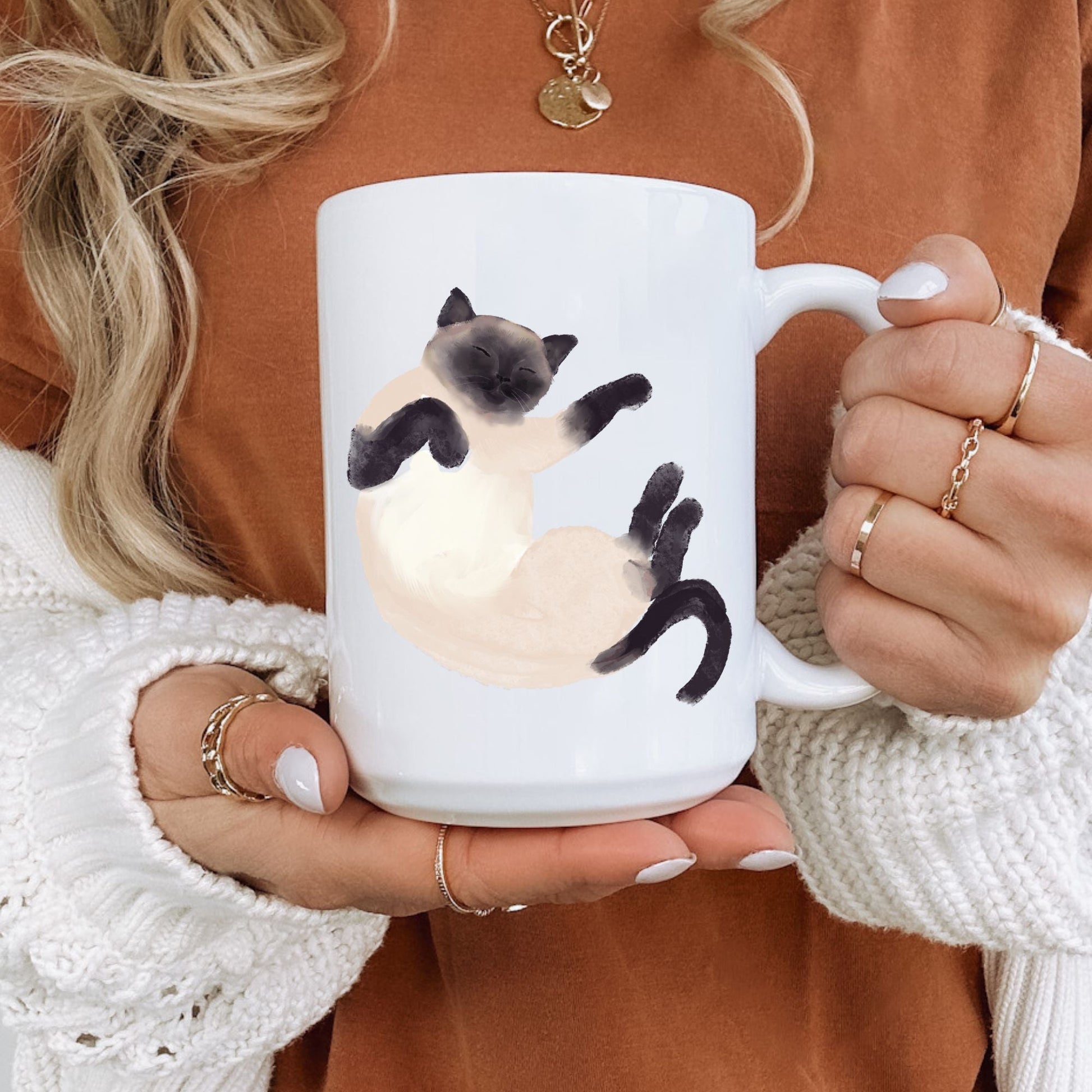 Cozy Sleeping Cat Ceramic Coffee Mug - MerikaArt