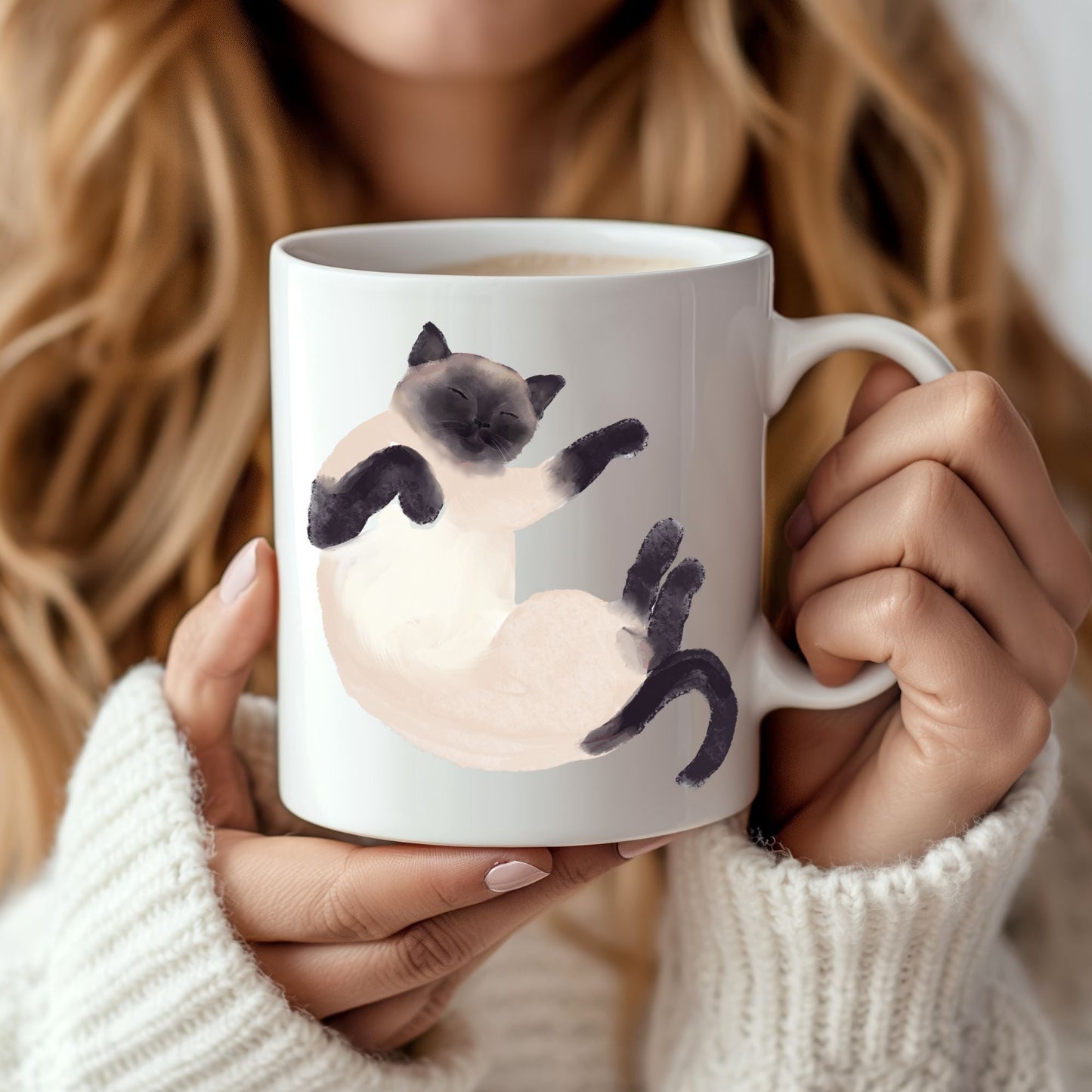 Cozy Sleeping Cat Ceramic Coffee Mug - MerikaArt