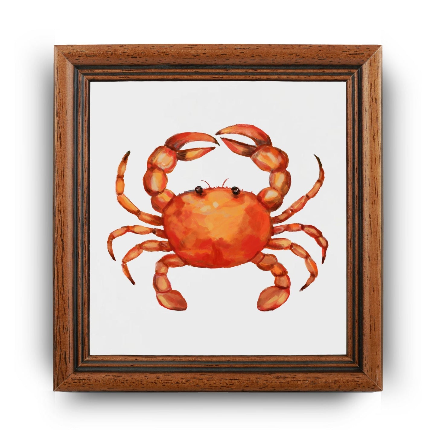 Crab Ceramic Tile – Handcrafted Coastal Marine Decor - MerikaArt