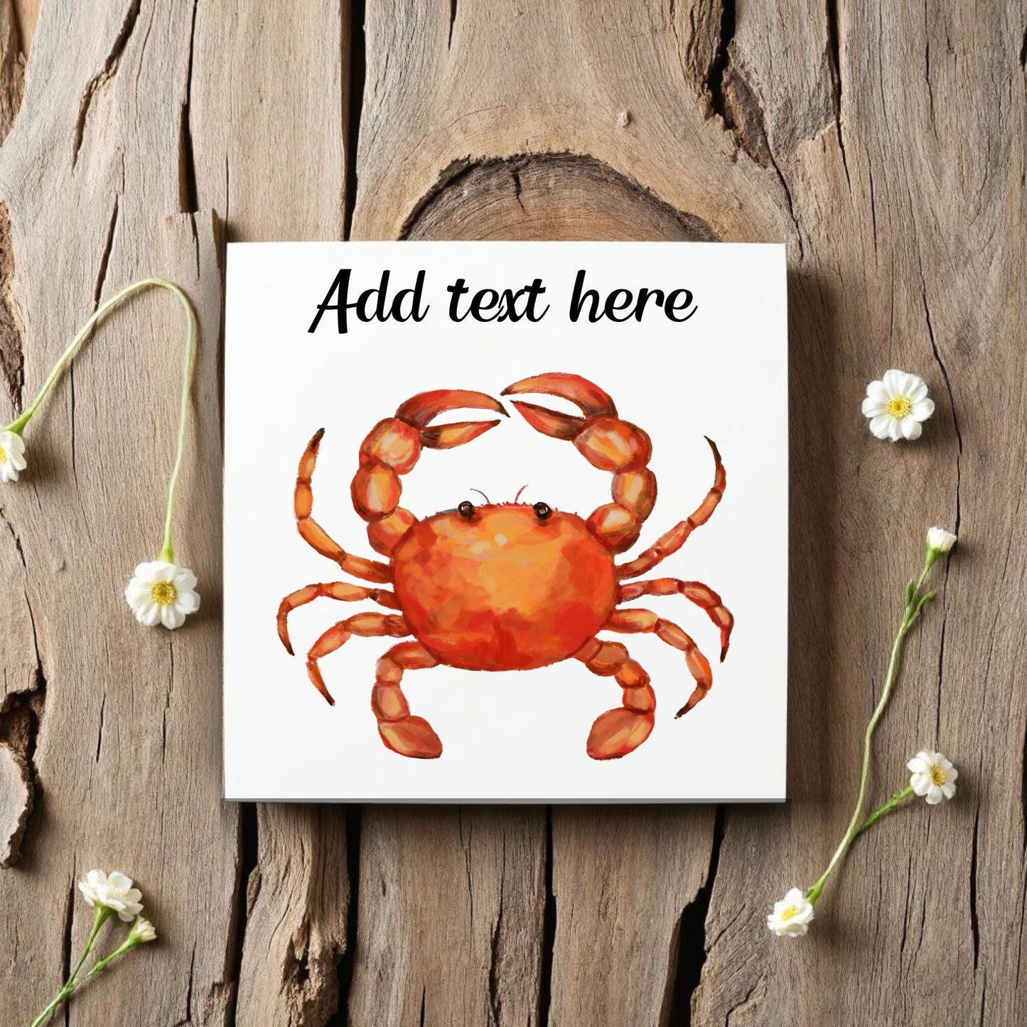 Crab Ceramic Tile – Handcrafted Coastal Marine Decor - MerikaArt