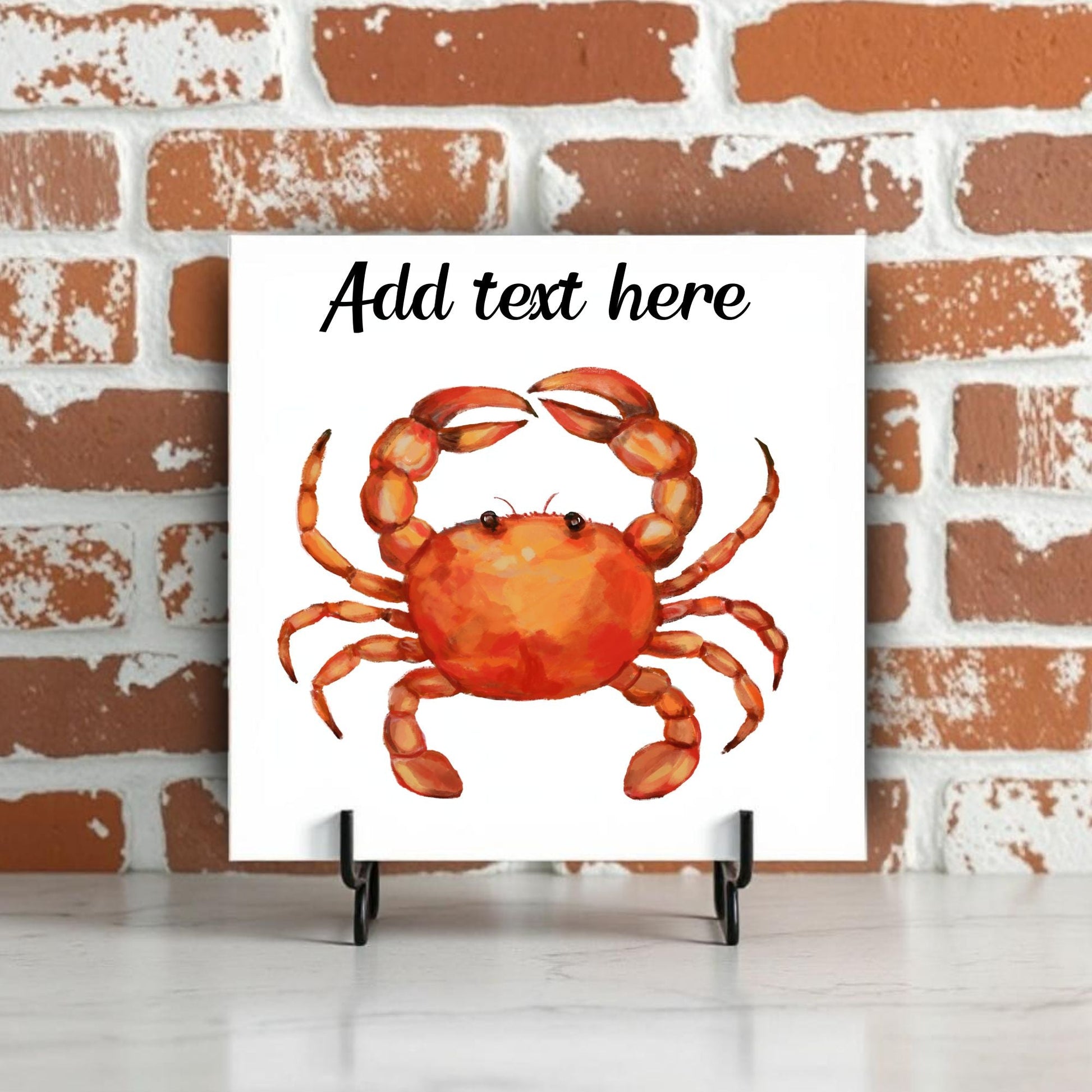 Crab Ceramic Tile – Handcrafted Coastal Marine Decor - MerikaArt