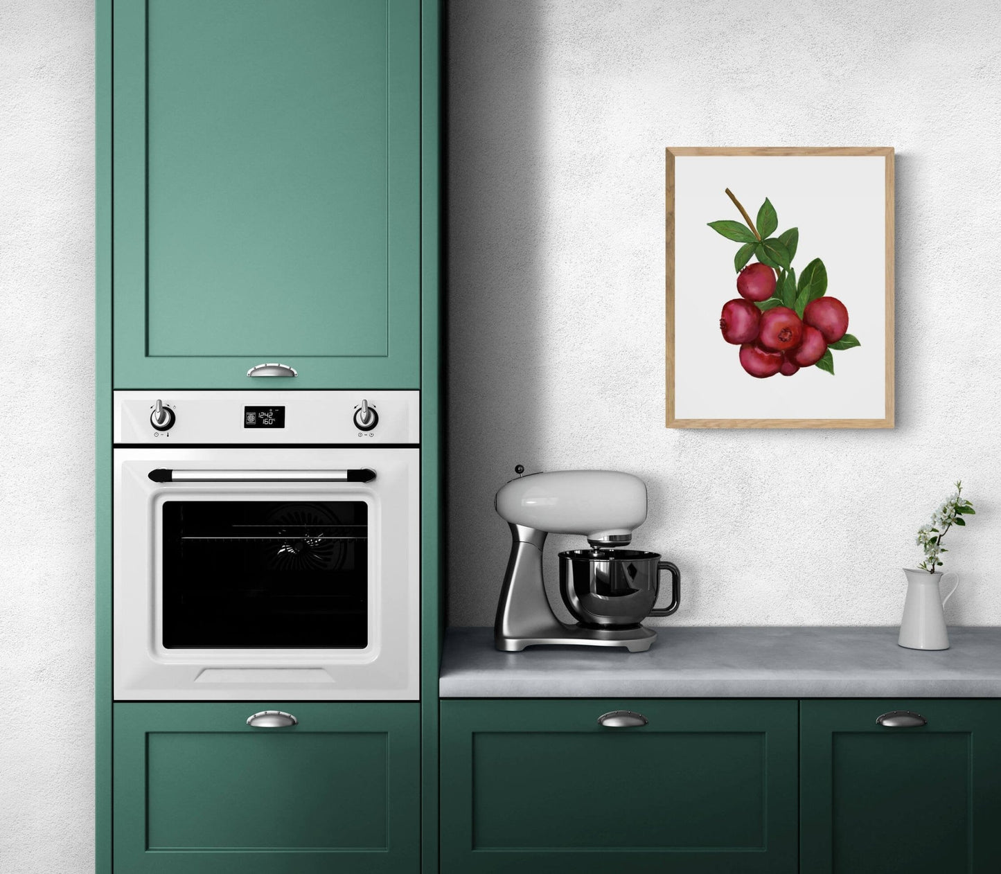 Cranberry Art Print, Cranberry Wall Art, Kitchen Wall Hanging, Dining Room Decor, Berry Painting, Fruit Illustration, Farmhouse Wall Decor - MerikaArt