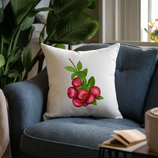 Cranberry Branch Pillow - MerikaArt