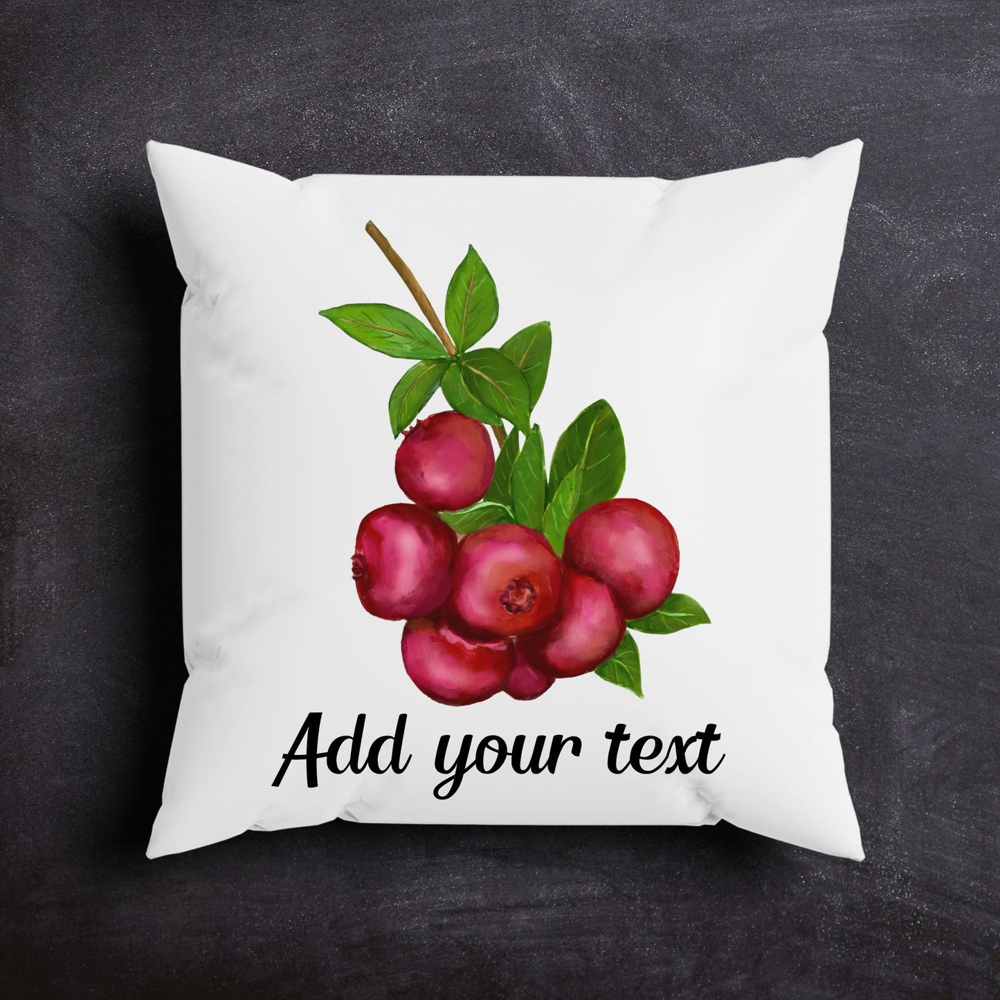 Cranberry Branch Pillow - MerikaArt