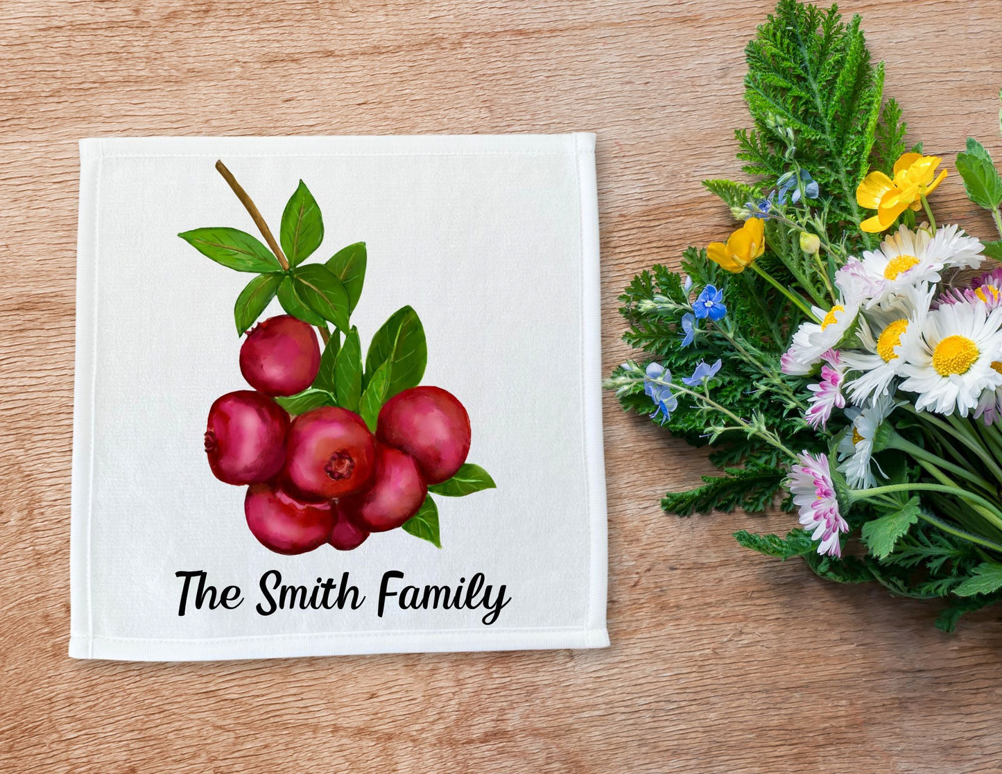 Cranberry Delight Washcloth - MerikaArt