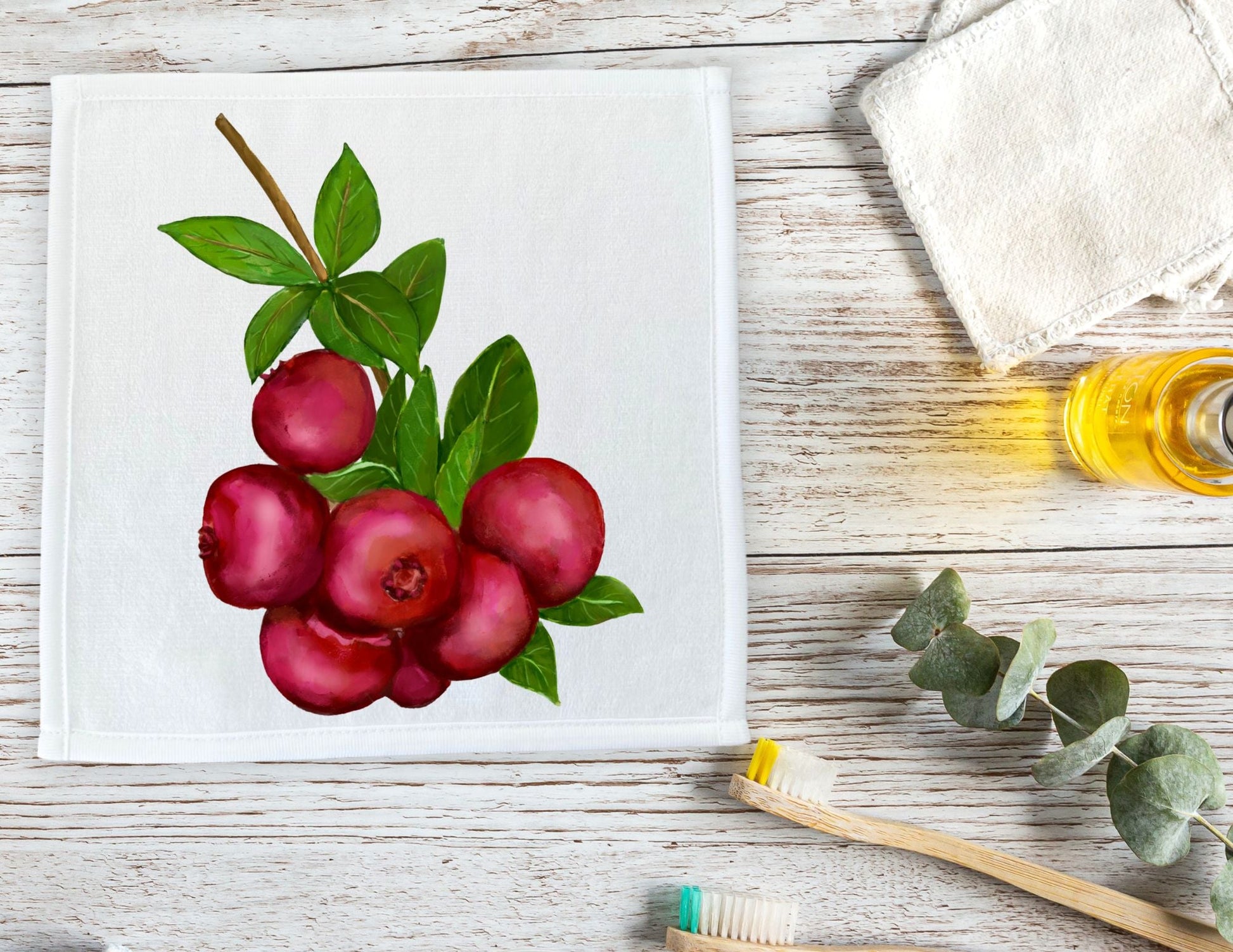 Cranberry Delight Washcloth - MerikaArt