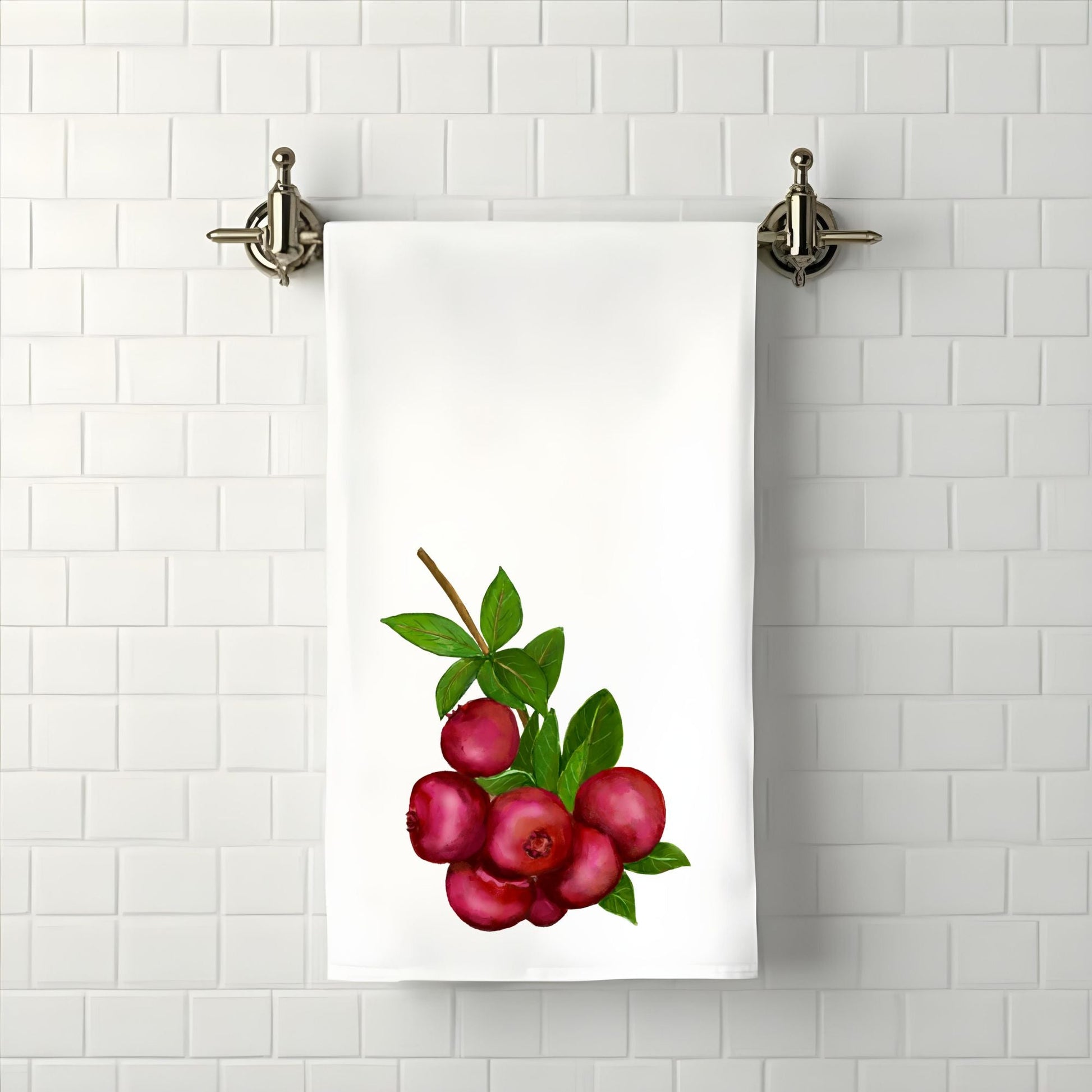Cranberry Fruit Bathroom Towel - MerikaArt