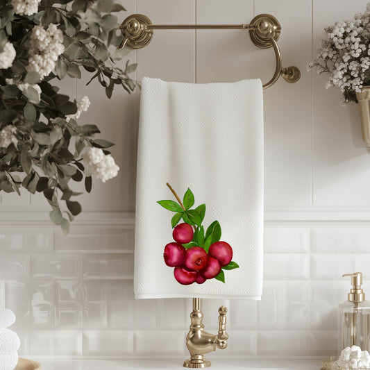 Cranberry Fruit Bathroom Towel - MerikaArt