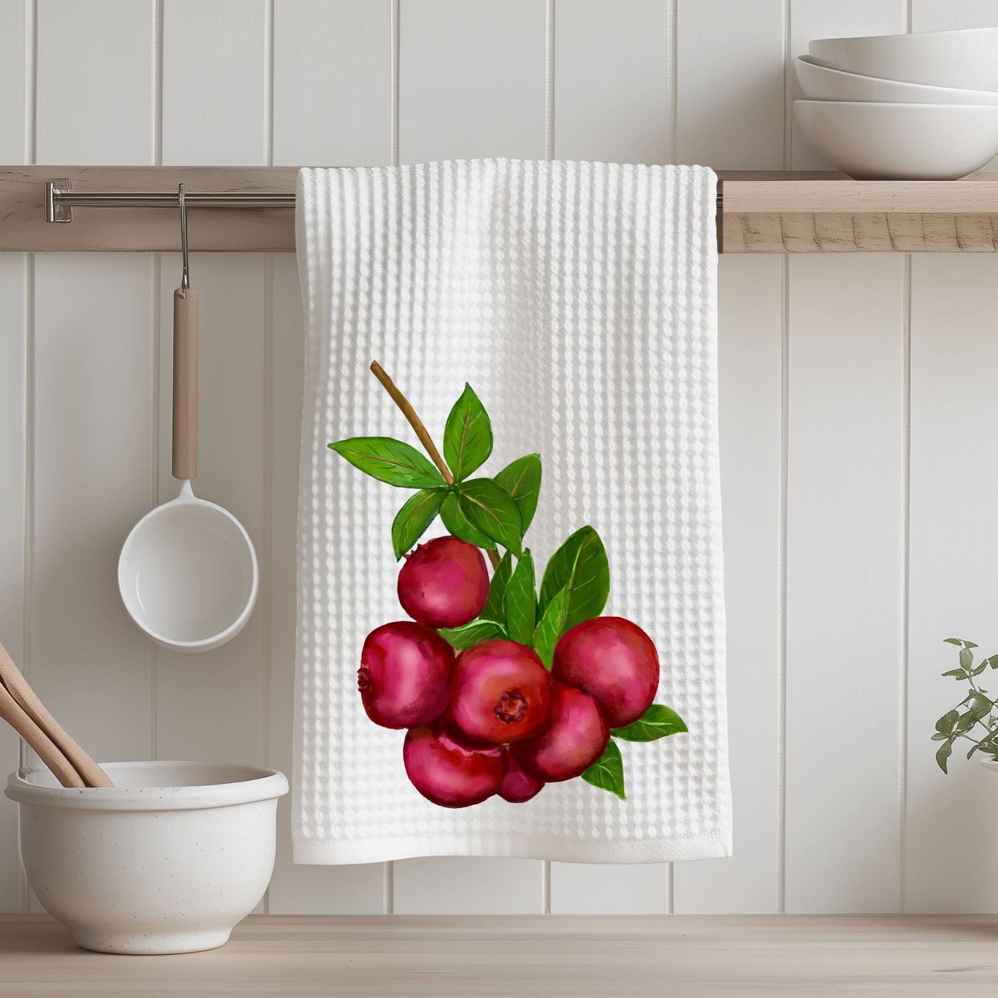 Cranberry Kitchen Towel - MerikaArt