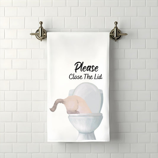Cream Cat Bathroom Towel - MerikaArt