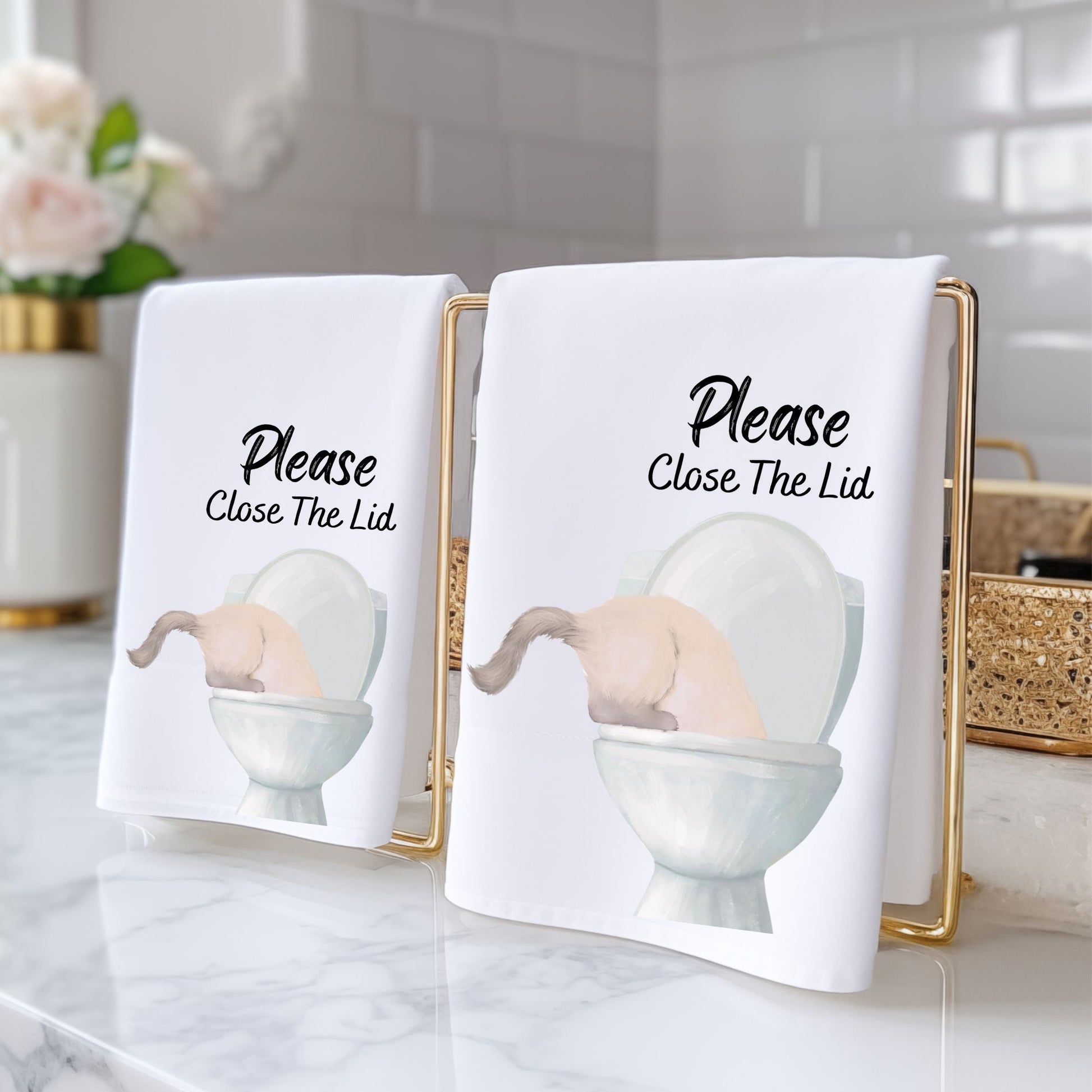 Cream Cat Bathroom Towel - MerikaArt