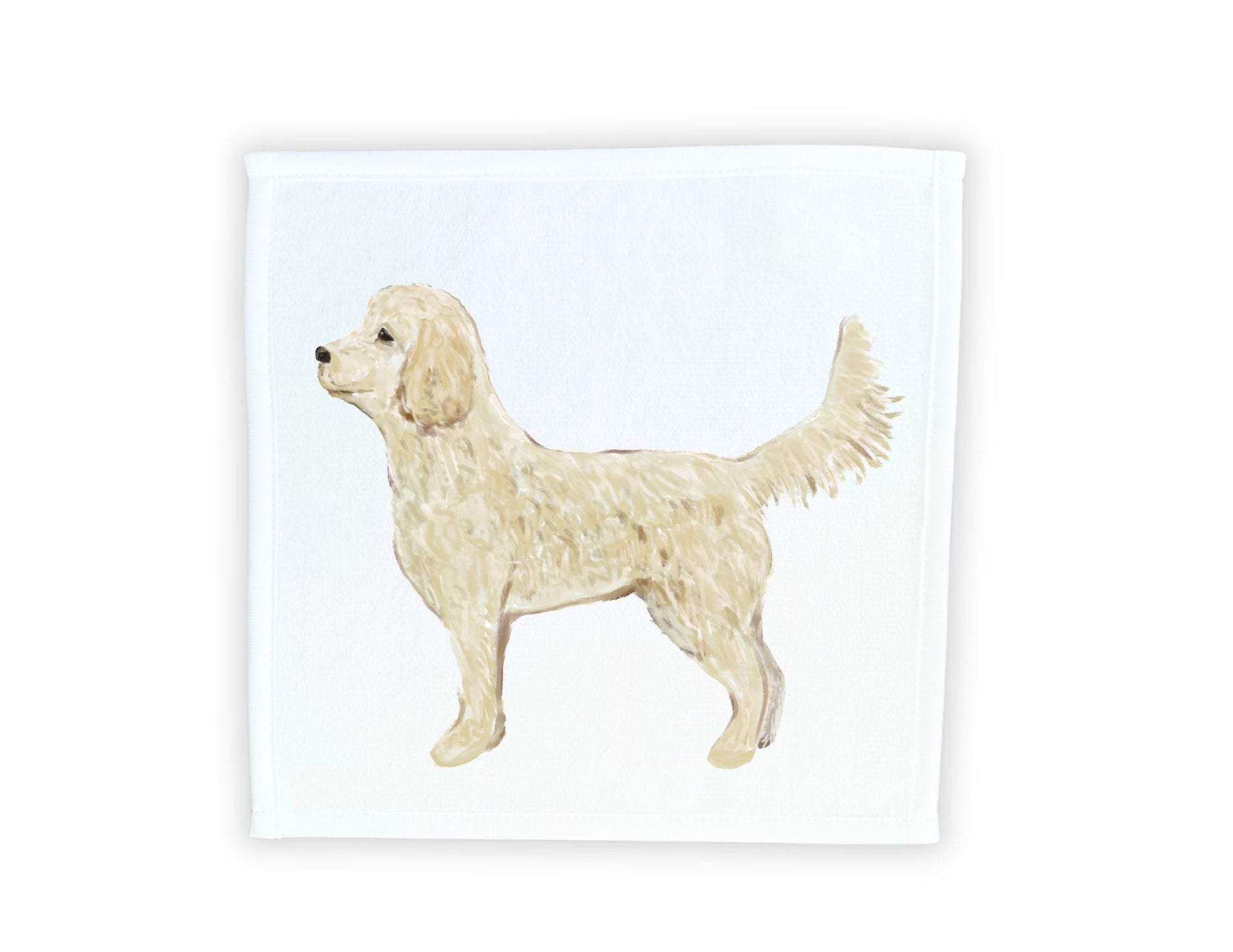 Cream Doodle Dog Washcloth - MerikaArt