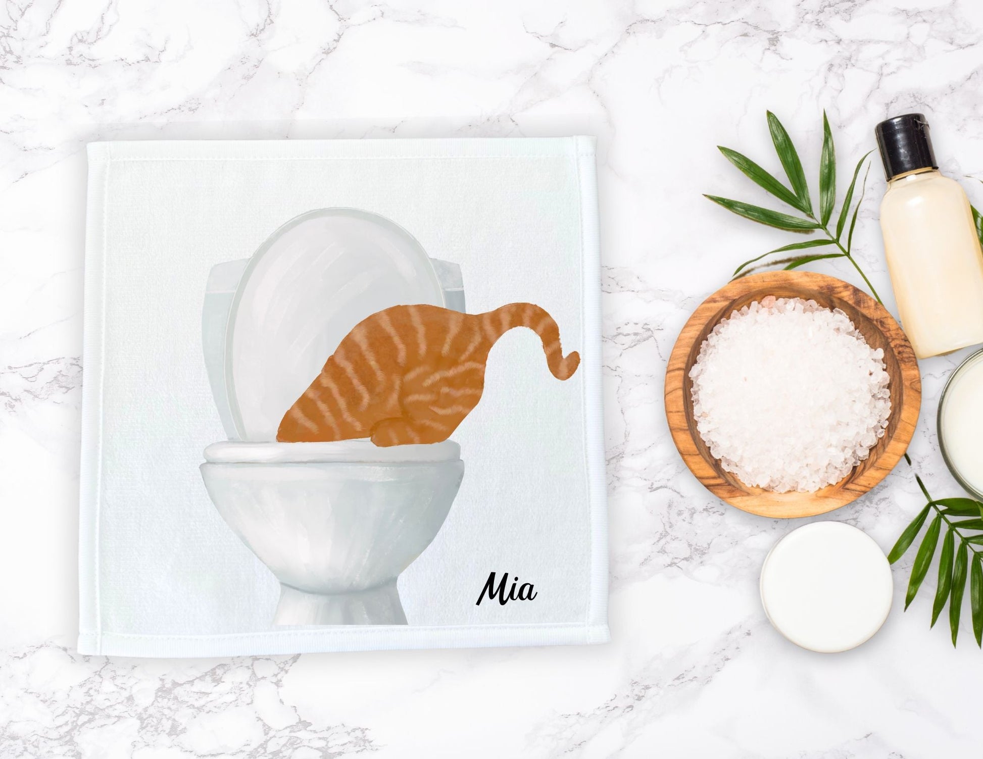 Curious Orange Tabby Cat Toilet Washcloth – A Playful Addition to Your Home - MerikaArt