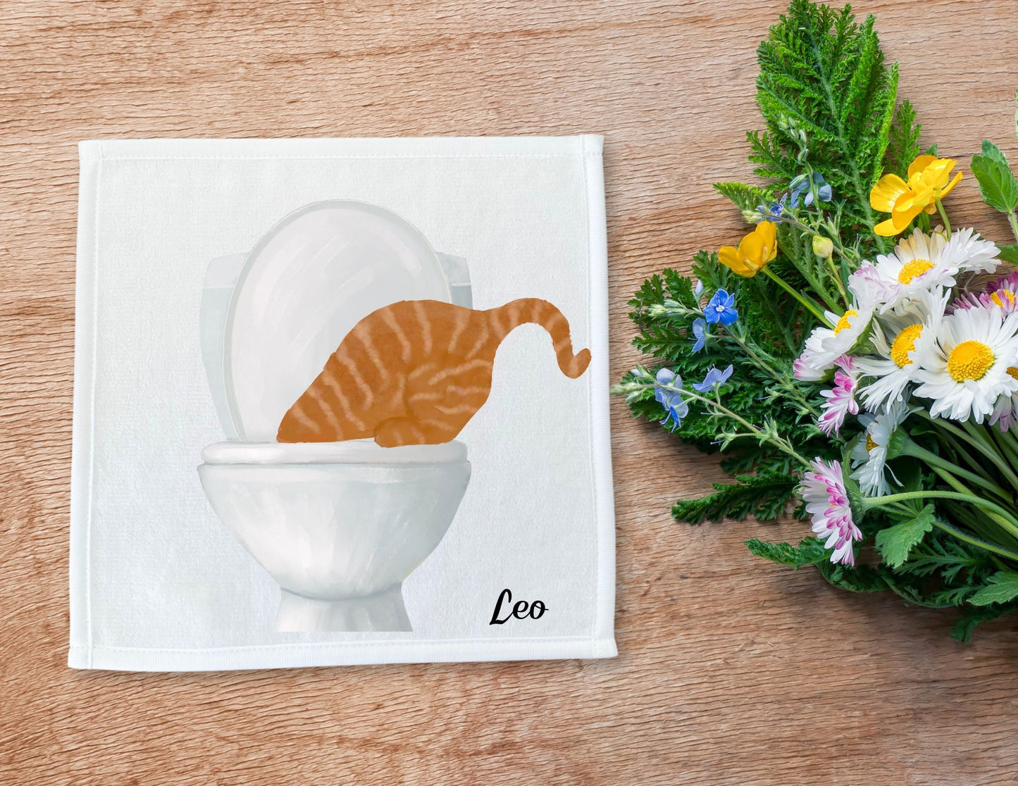 Curious Orange Tabby Cat Toilet Washcloth – A Playful Addition to Your Home - MerikaArt