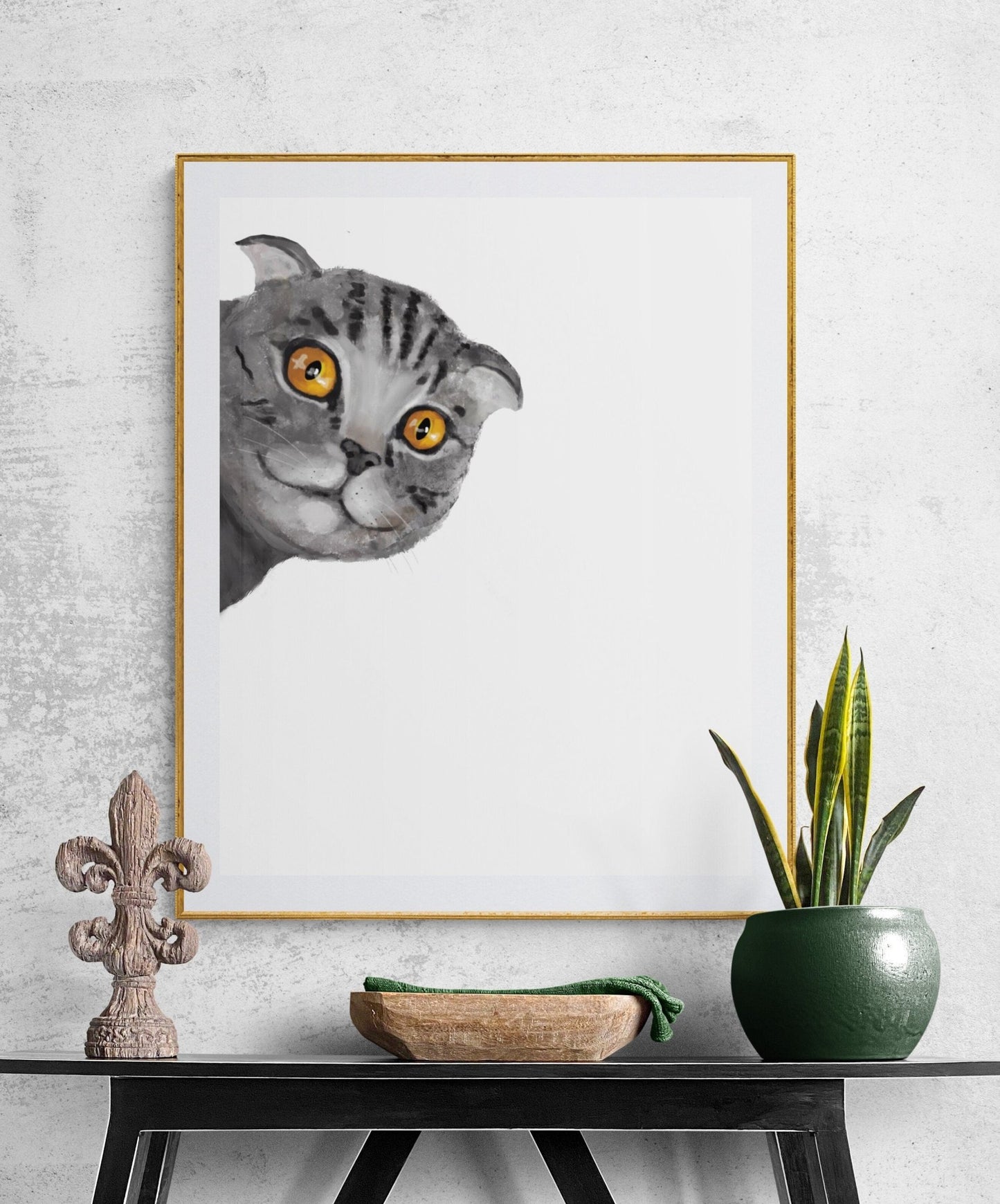 Custom Peekaboo Cat Wall Art - MerikaArt