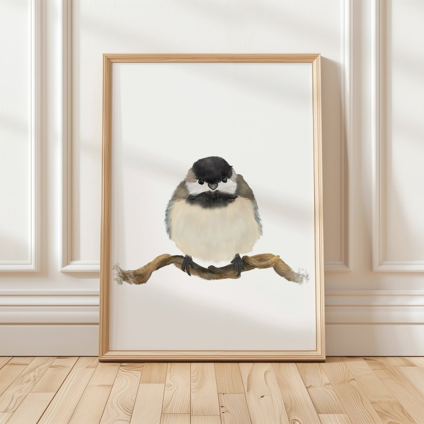 Cute Chickadee Art Print – Adorable Bird Decor for Nature Lovers - MerikaArt