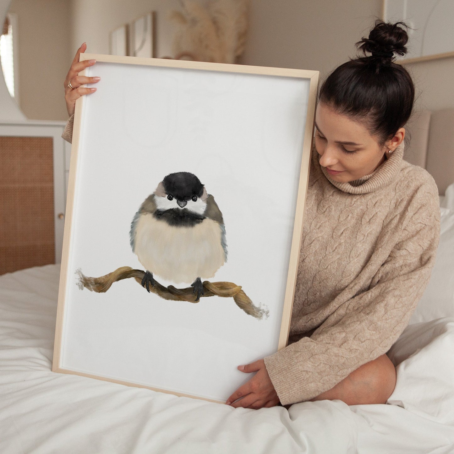 Cute Chickadee Art Print – Adorable Bird Decor for Nature Lovers - MerikaArt