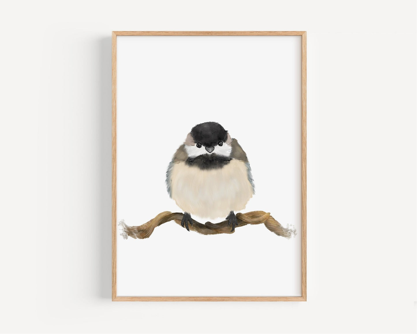 Cute Chickadee Art Print – Adorable Bird Decor for Nature Lovers - MerikaArt