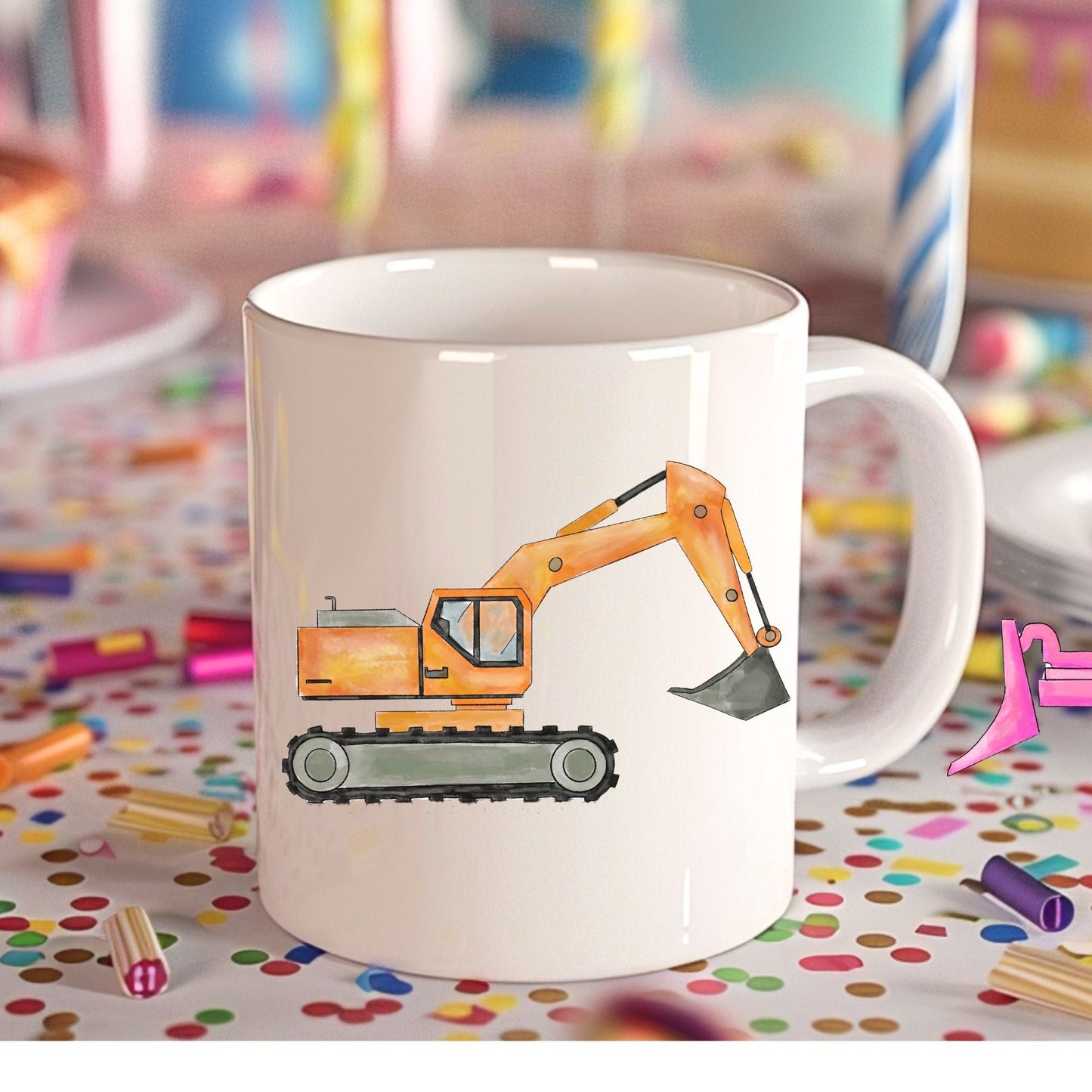 Cute Excavator Mug - MerikaArt