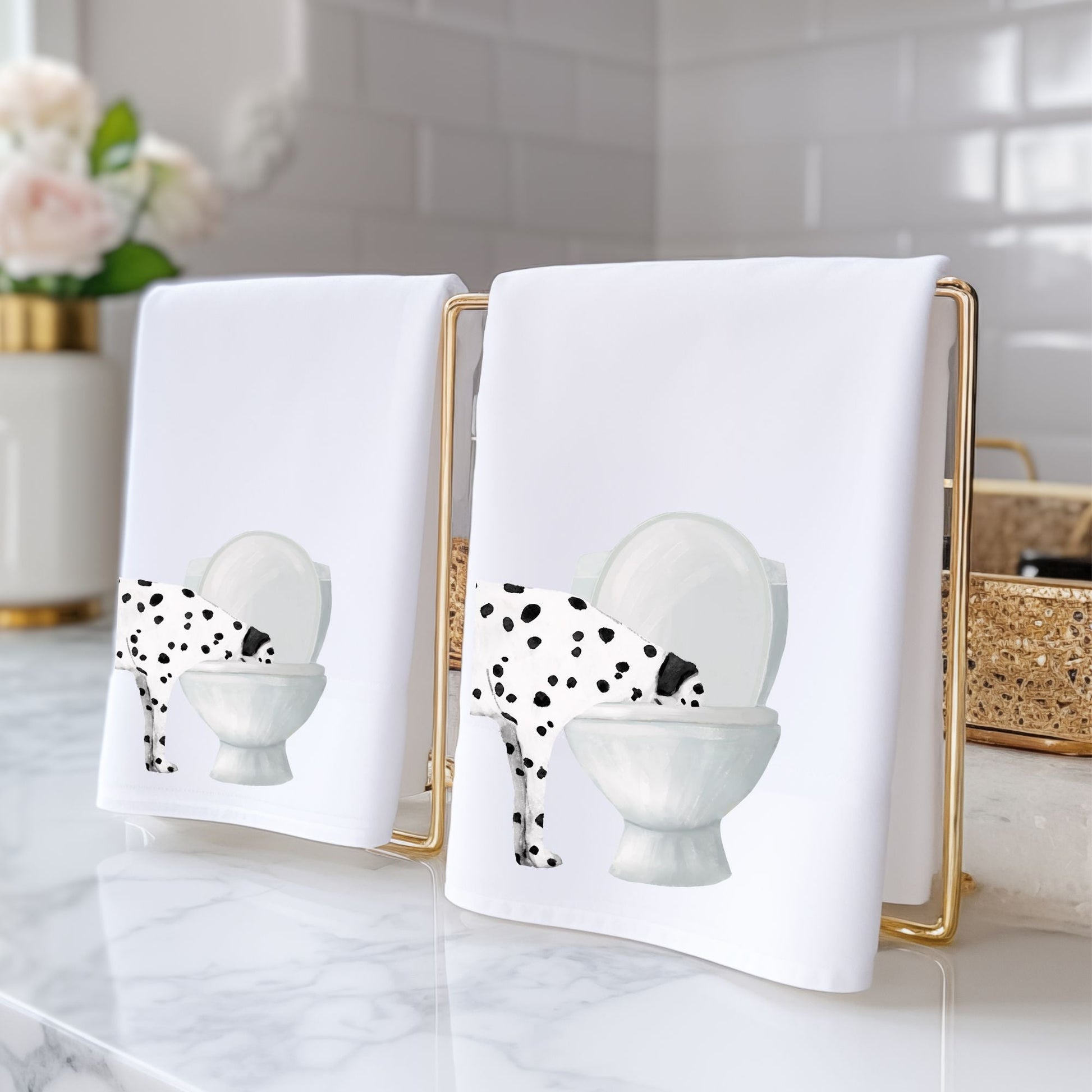 Dalmatian Bathroom Towel - MerikaArt