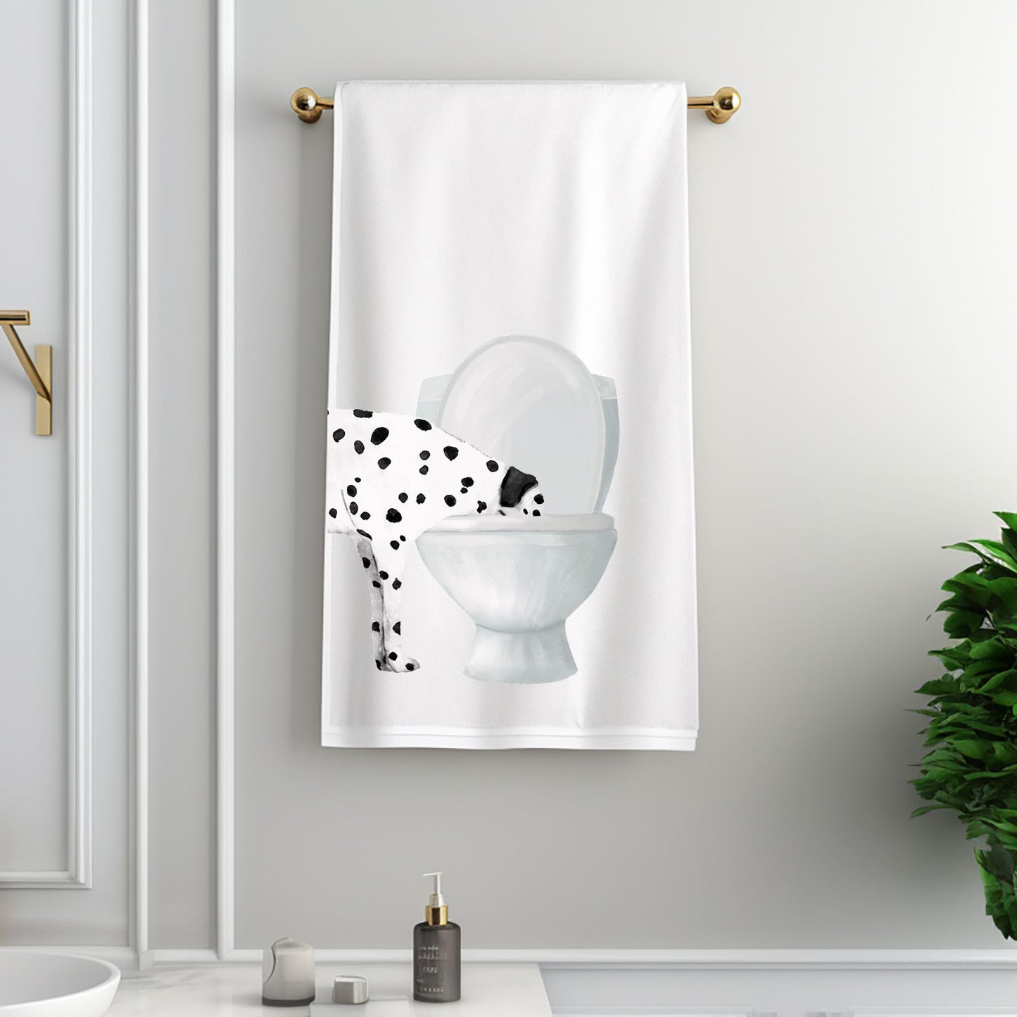Dalmatian Bathroom Towel - MerikaArt