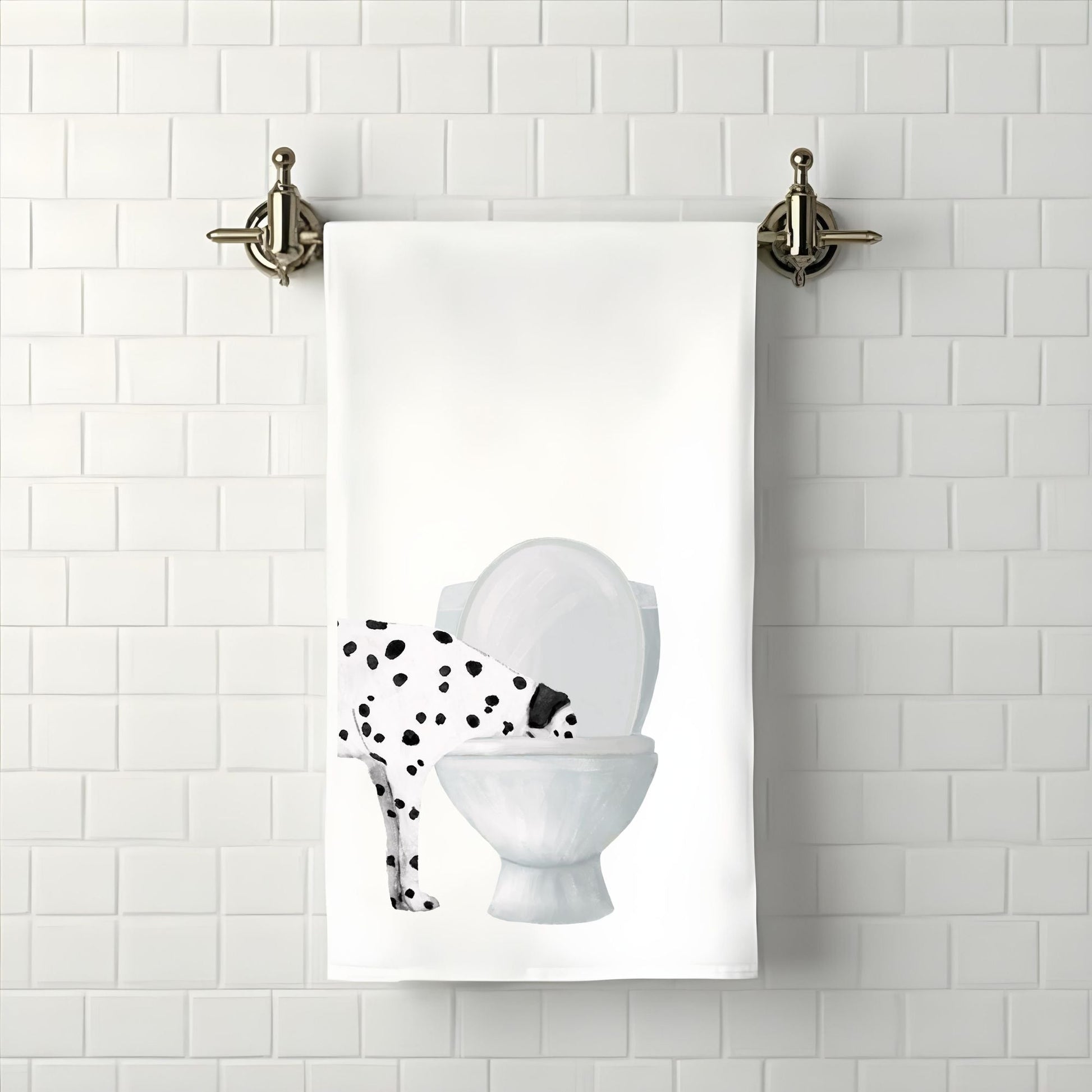 Dalmatian Bathroom Towel - MerikaArt