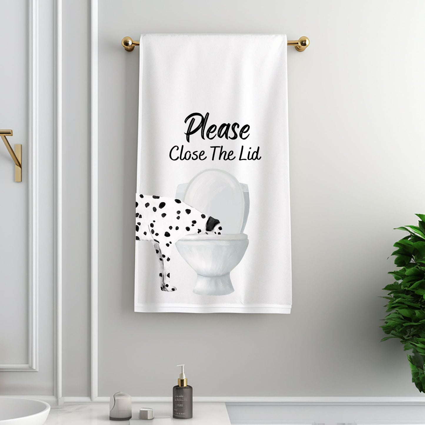 Dalmatian Dog Bathroom Towel - MerikaArt