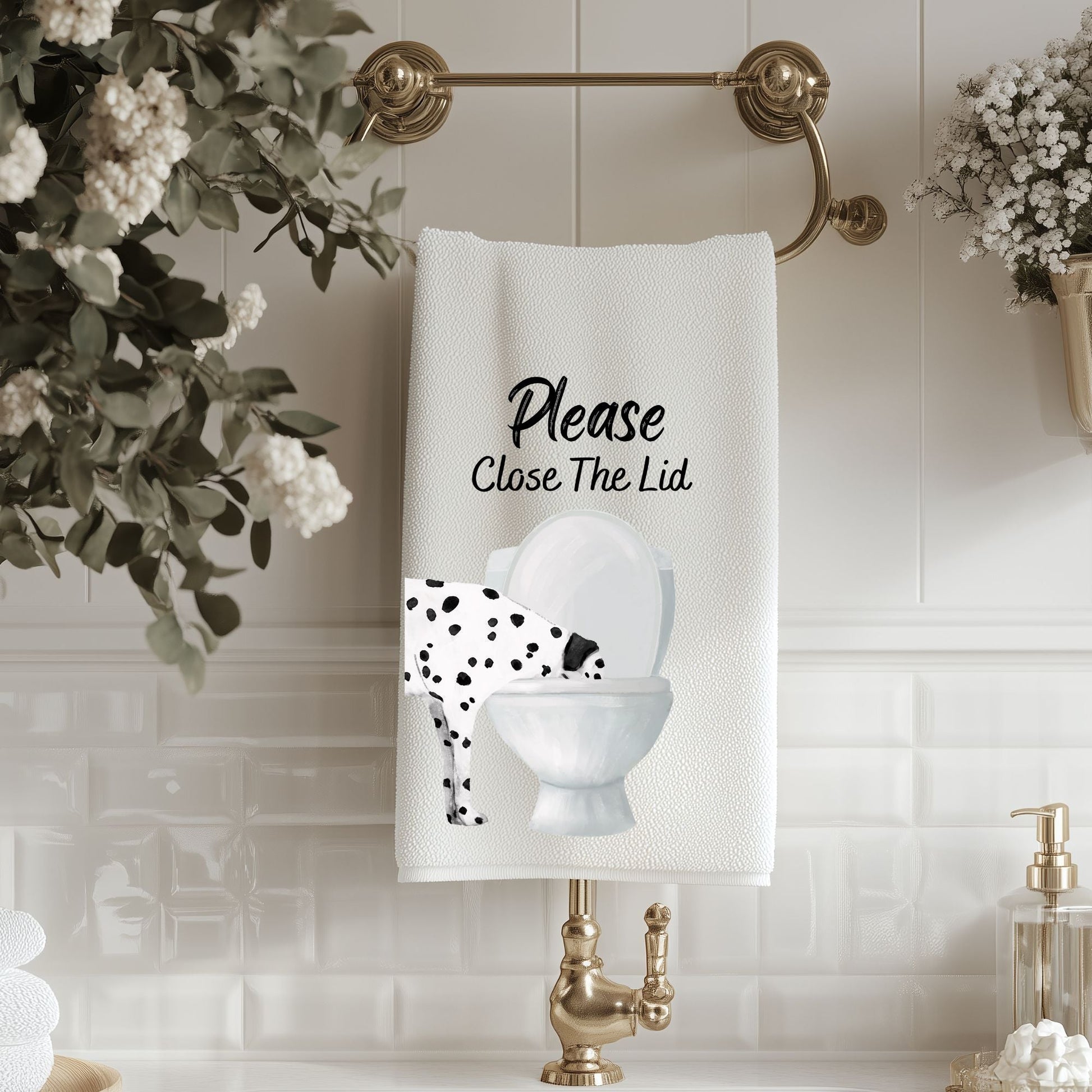 Dalmatian Dog Bathroom Towel - MerikaArt