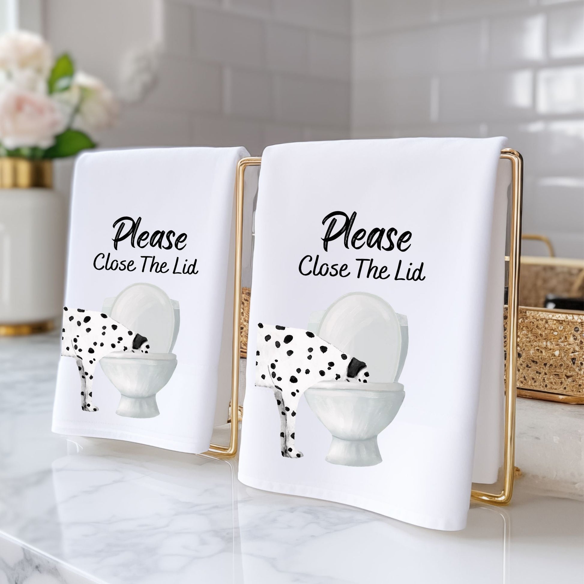 Dalmatian Dog Bathroom Towel - MerikaArt