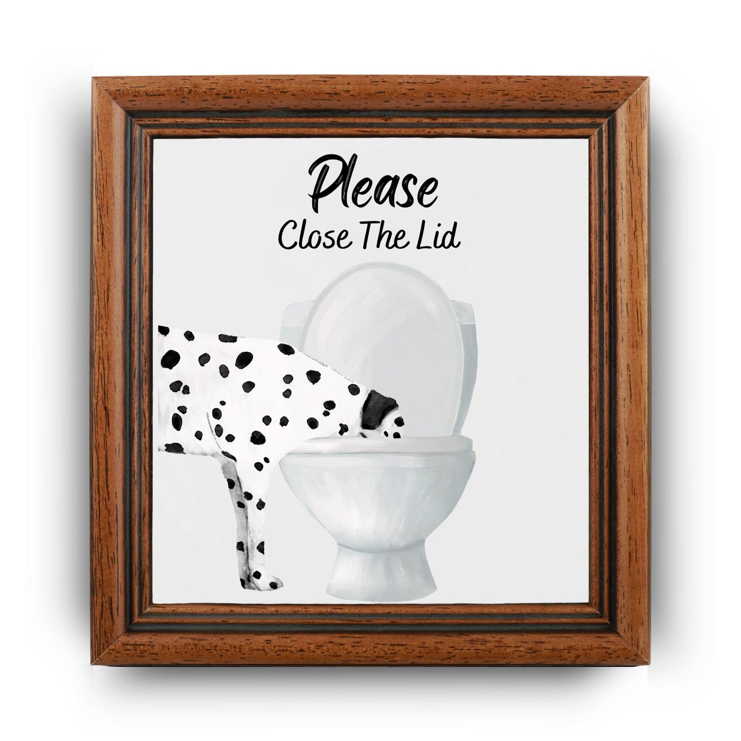 Dalmatian Please Close The Lid Ceramic Tile - MerikaArt