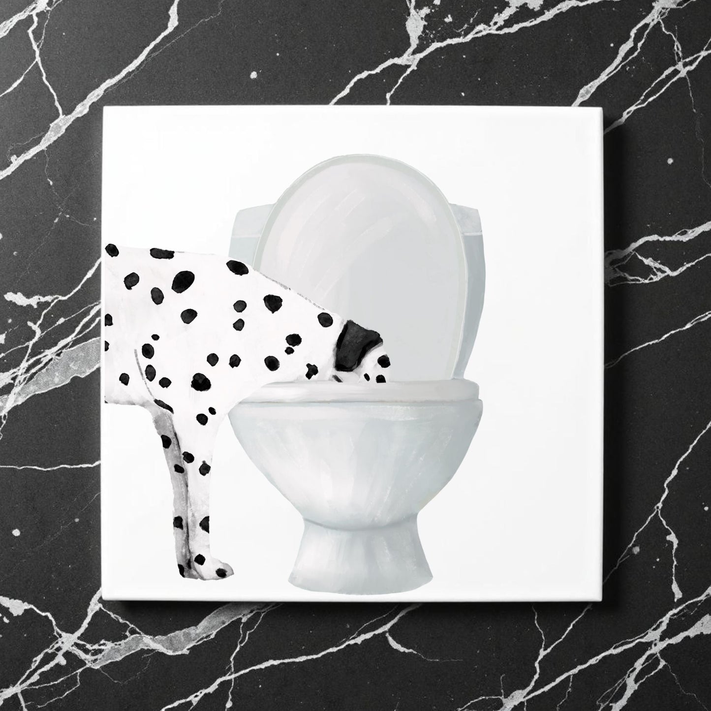 Dalmatian Toilet Ceramic Tile - MerikaArt