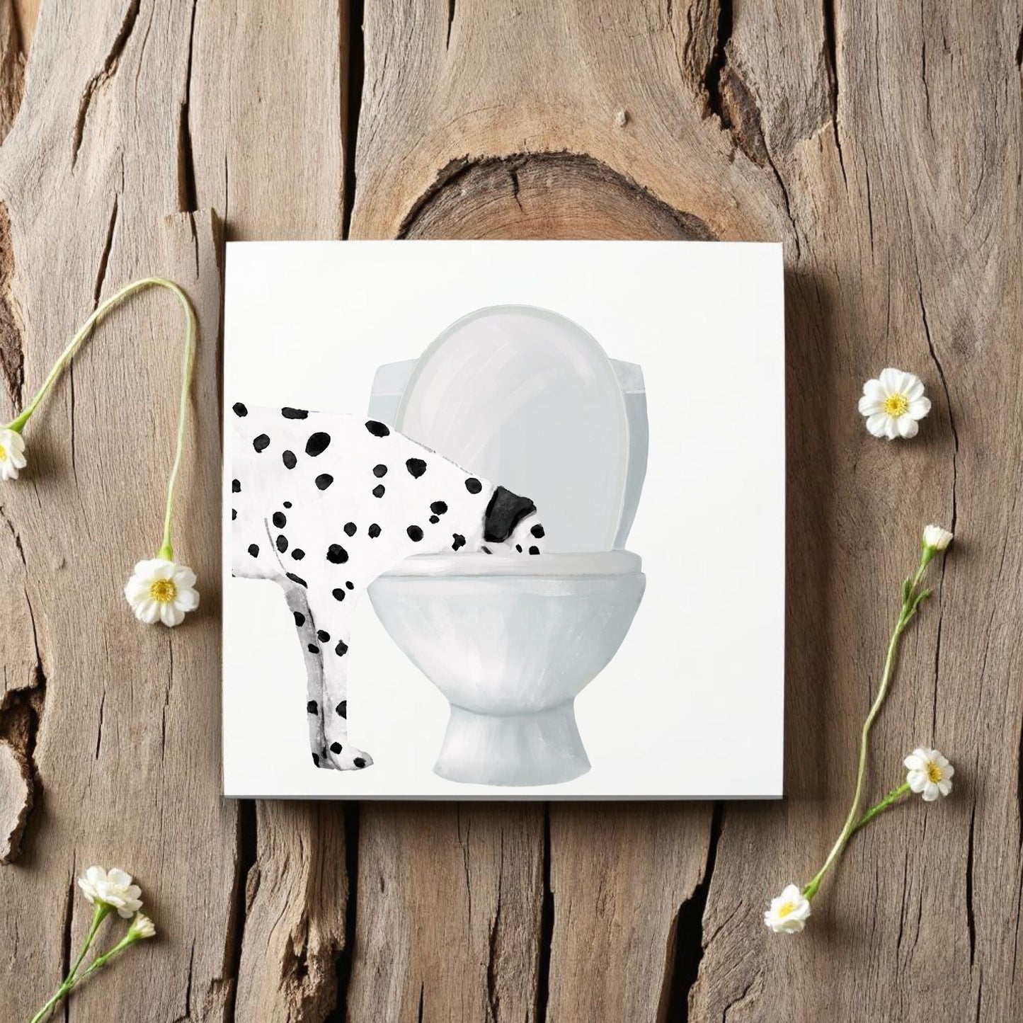 Dalmatian Toilet Ceramic Tile - MerikaArt