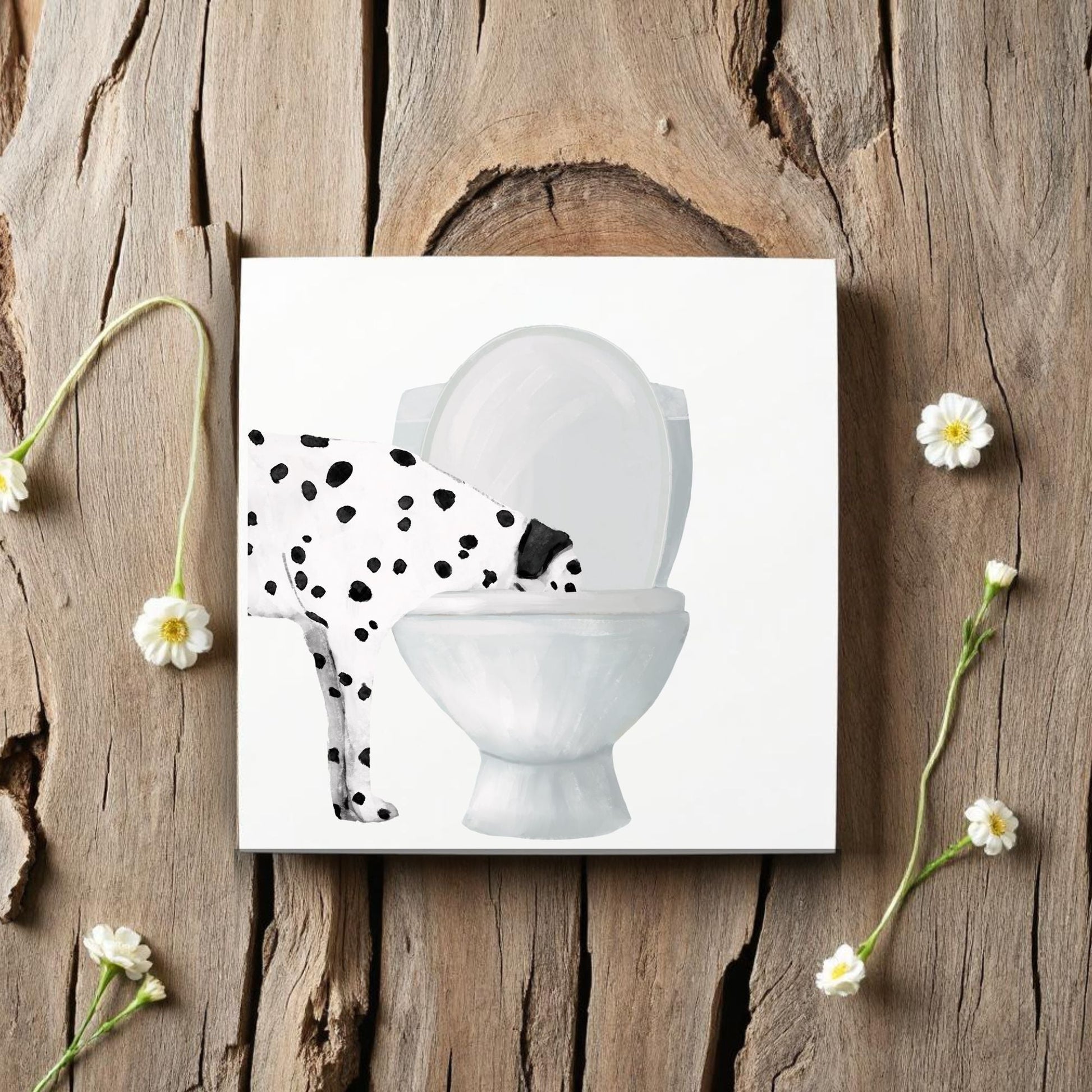 Dalmatian Toilet Ceramic Tile - MerikaArt