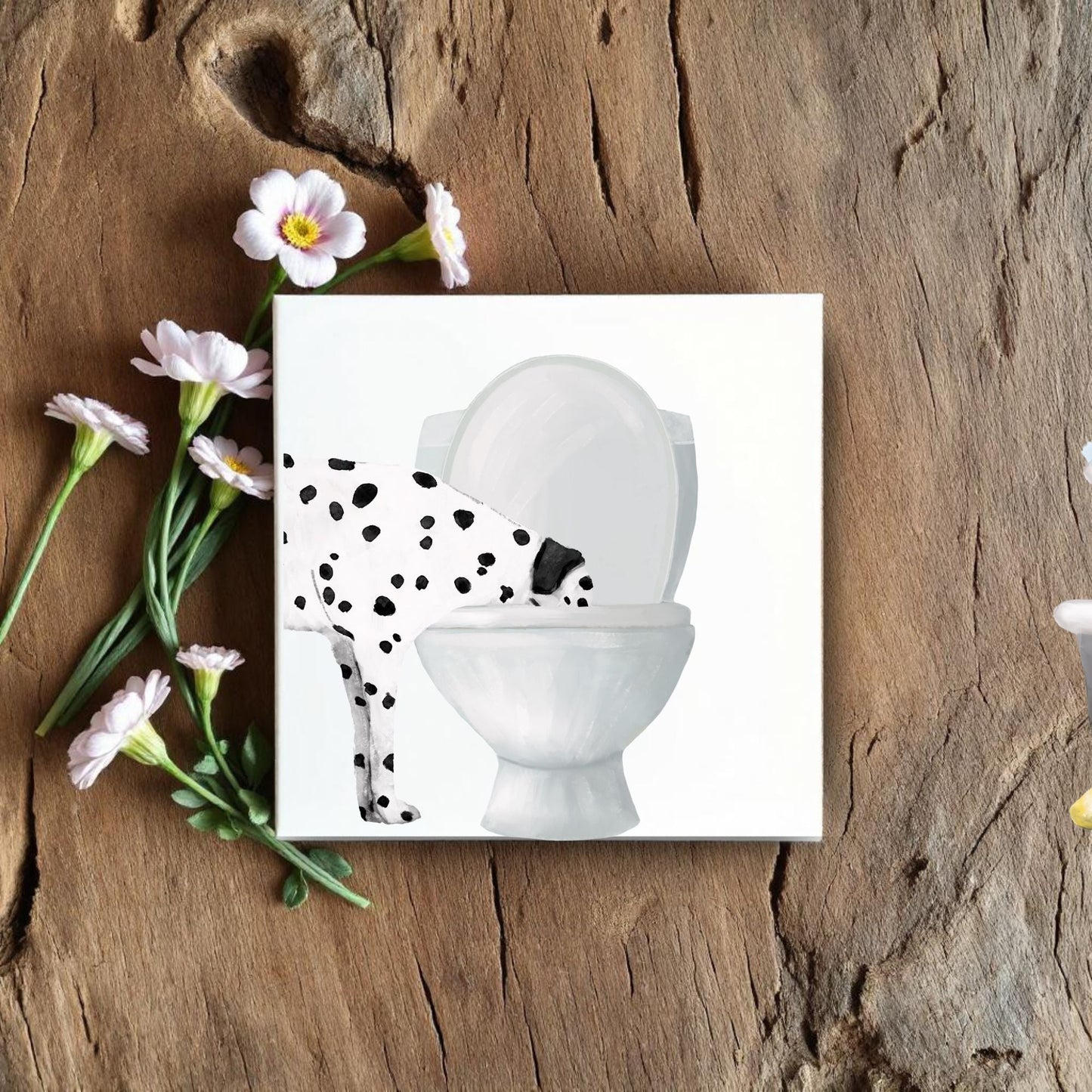 Dalmatian Toilet Ceramic Tile - MerikaArt