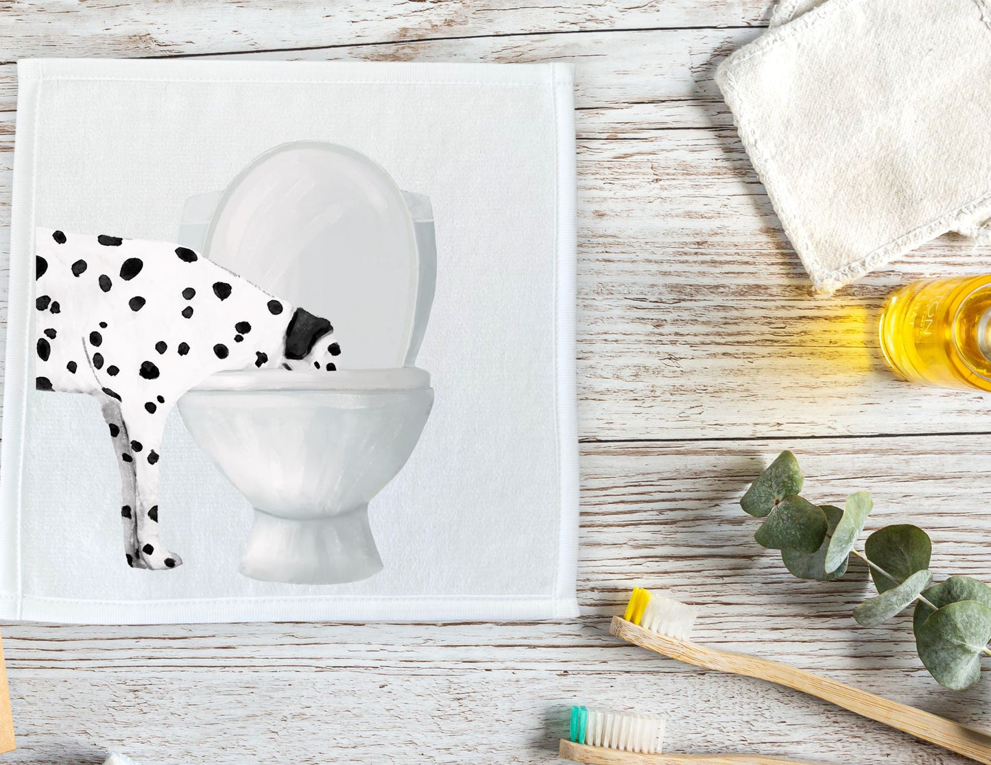Dalmatian Toilet Washcloth - MerikaArt
