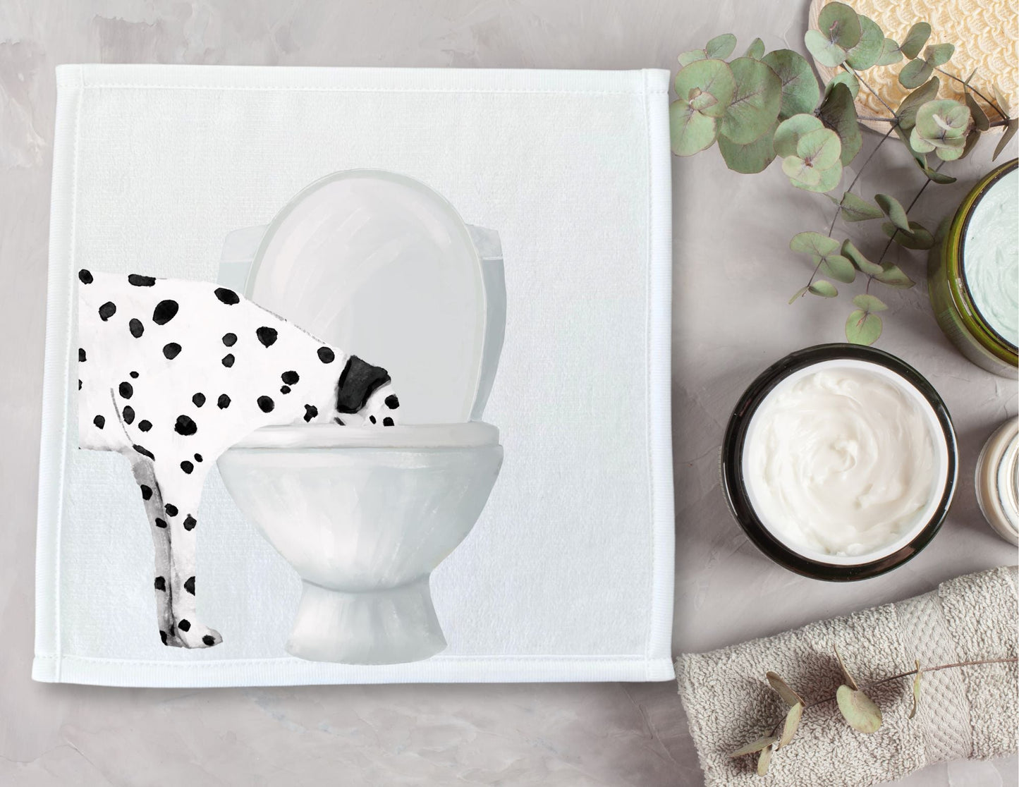 Dalmatian Toilet Washcloth - MerikaArt