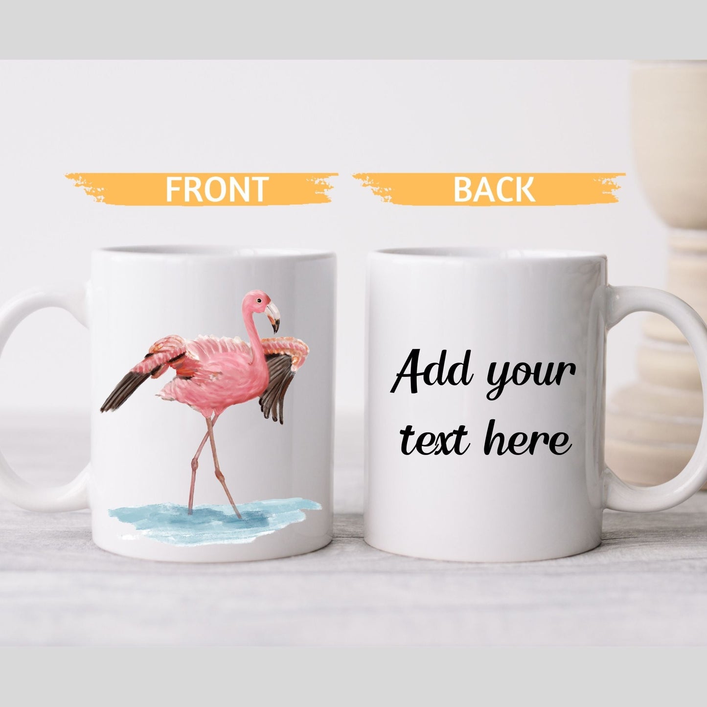 Dancing Pink Flamingo Ceramic Coffee Mug - MerikaArt