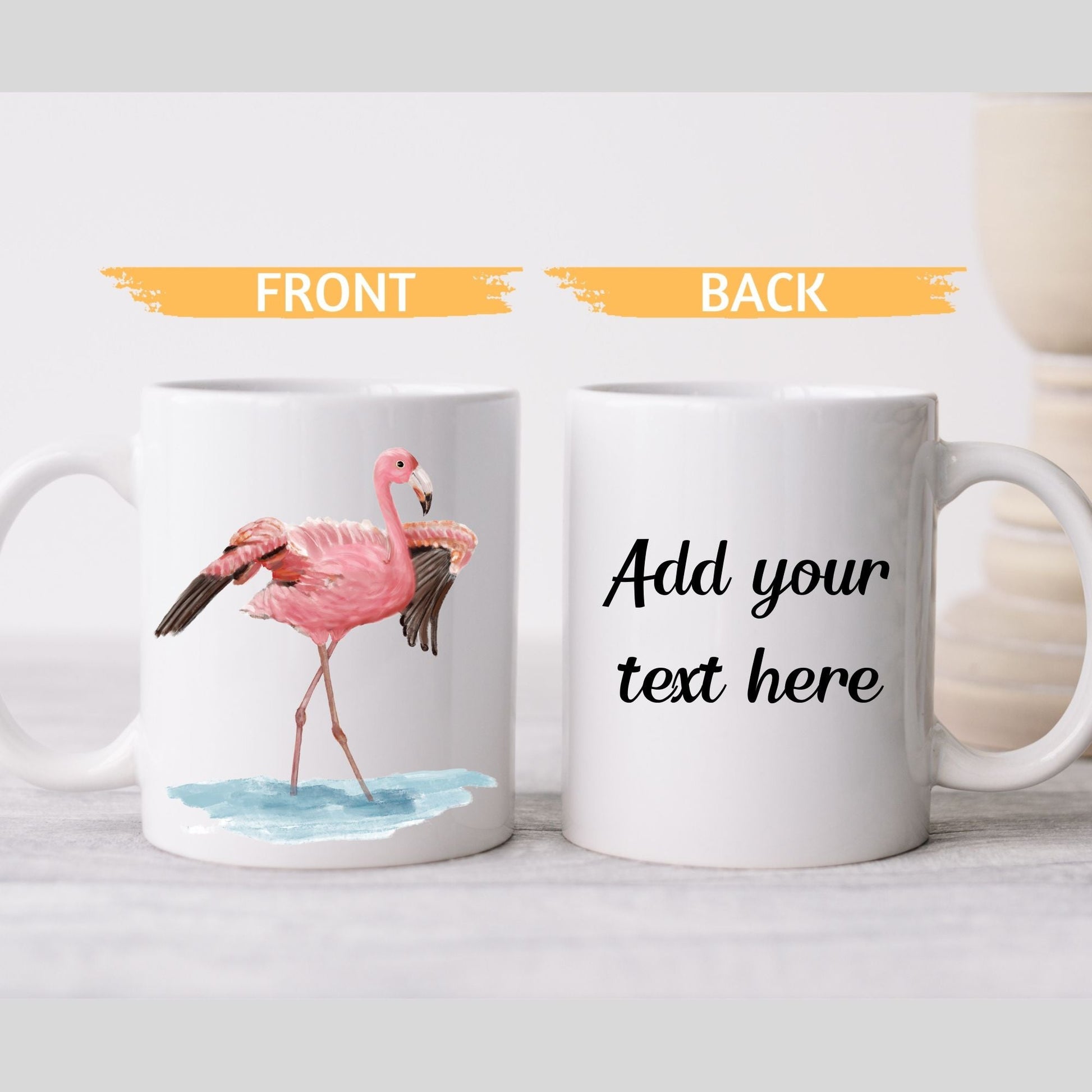 Dancing Pink Flamingo Ceramic Coffee Mug - MerikaArt