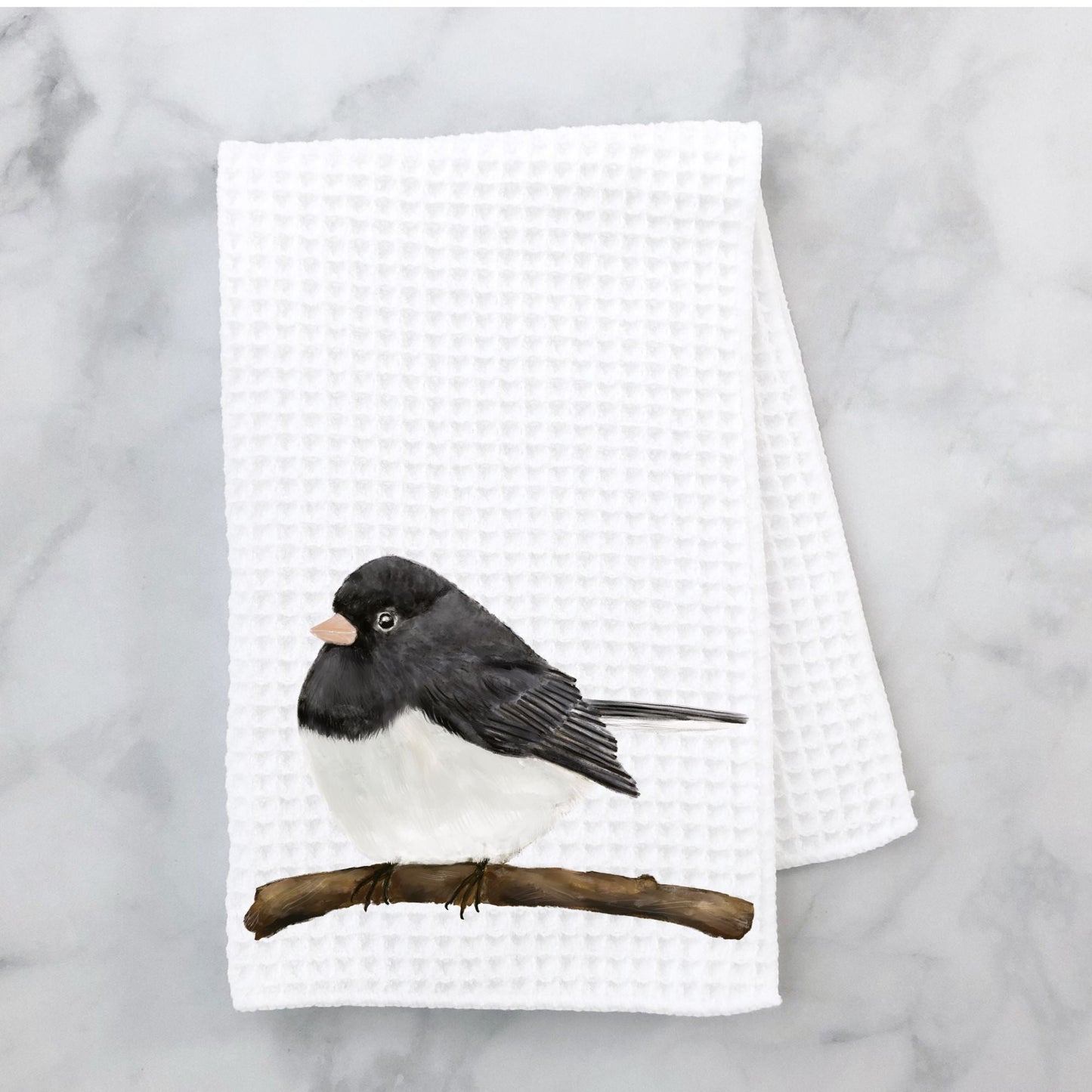 Dark - Eyed Junco Kitchen Towel - MerikaArt