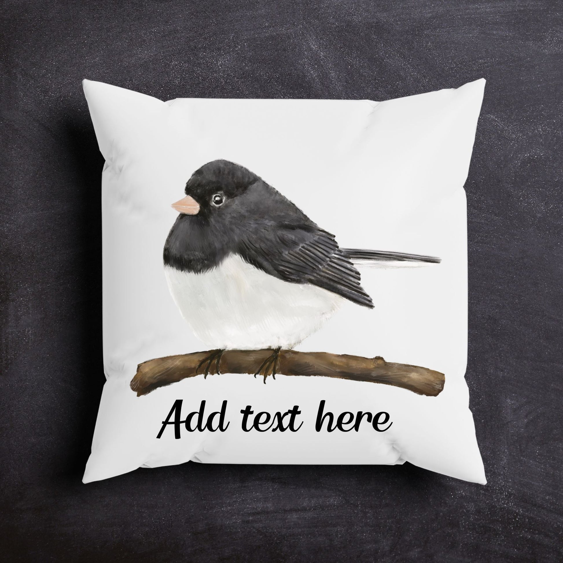 Dark - Eyed Junco Pillow - MerikaArt