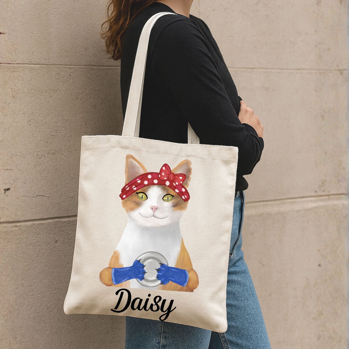 Dishwashing Cat Canvas Tote Bag - MerikaArt