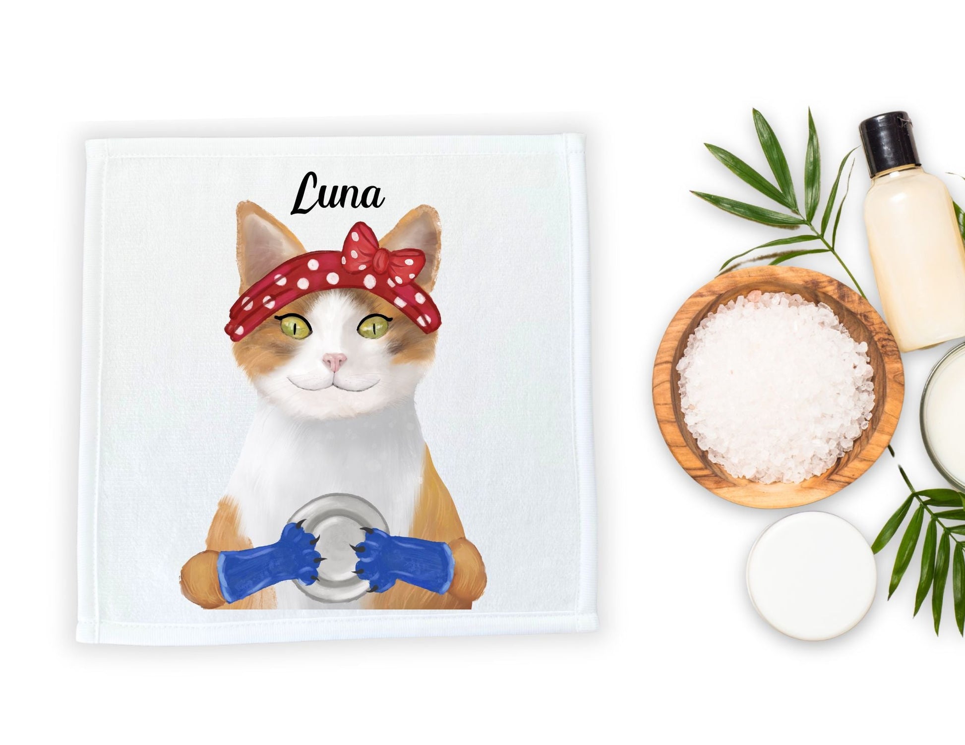 Dishwashing Cat Washcloth - MerikaArt