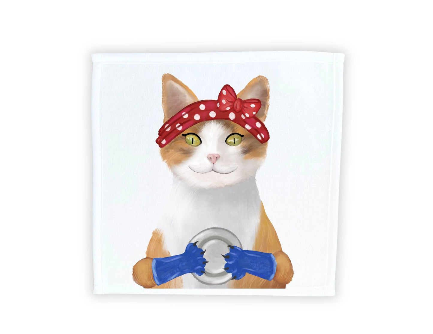 Dishwashing Cat Washcloth - MerikaArt