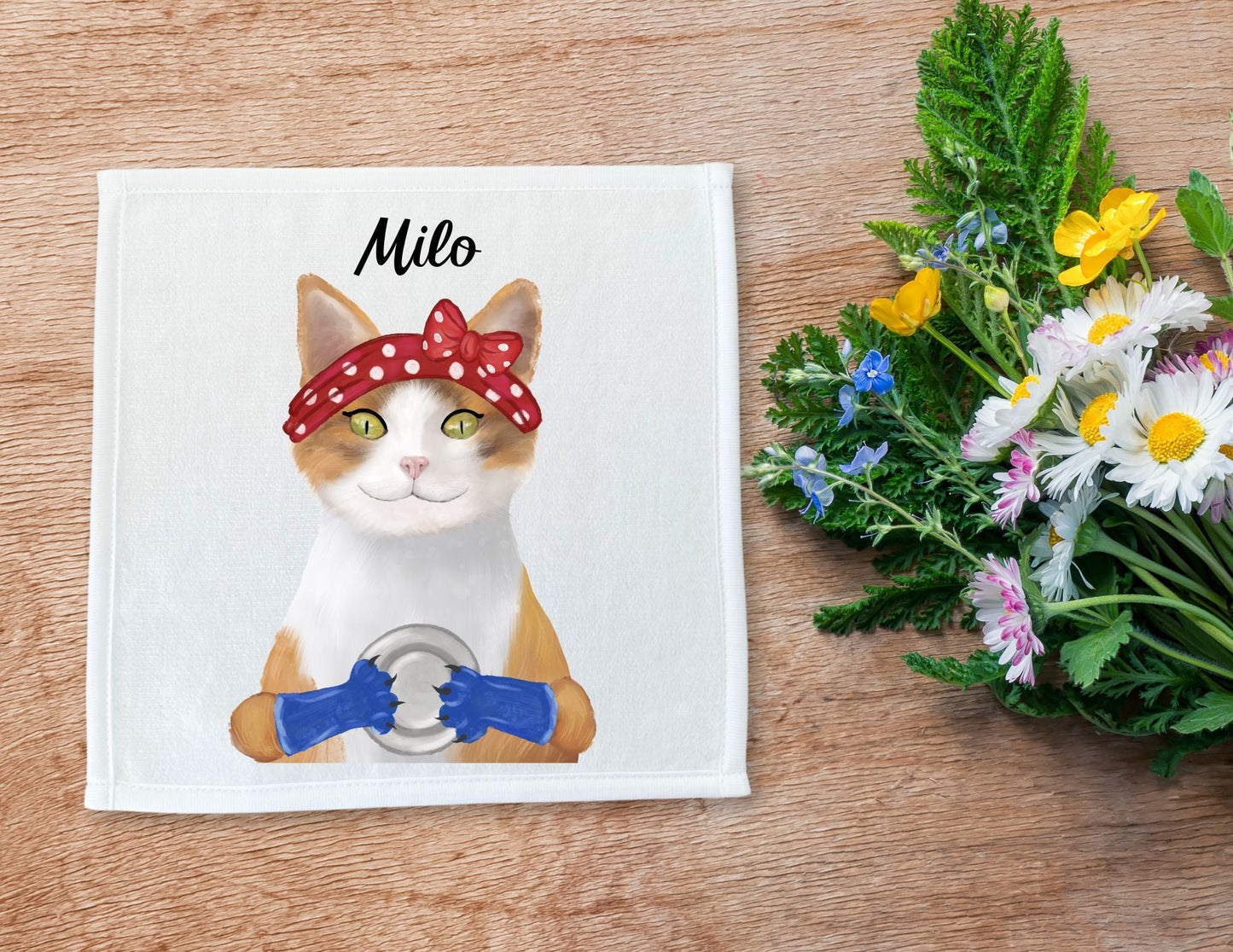 Dishwashing Cat Washcloth - MerikaArt