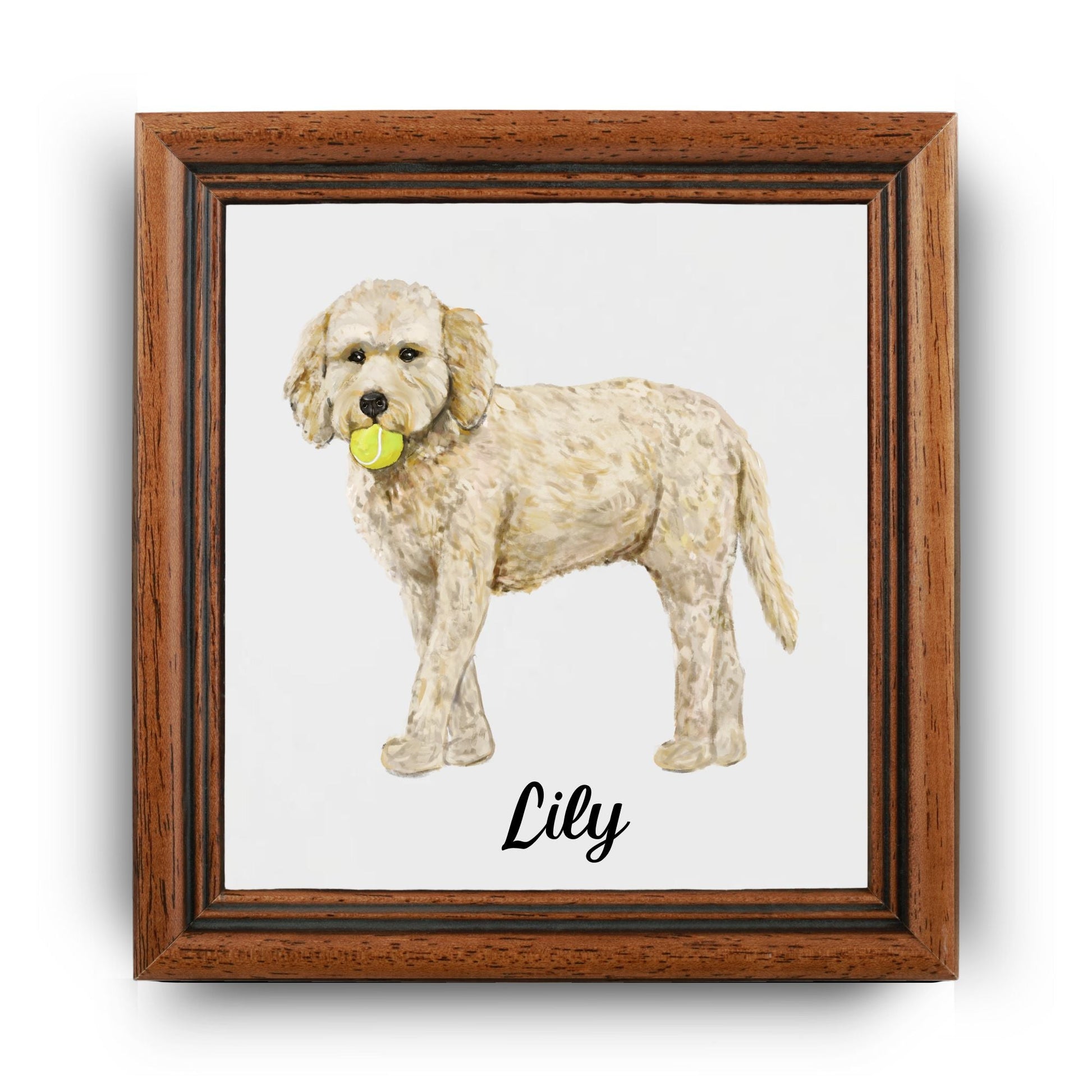 Doodle Dog Ceramic Tile - MerikaArt