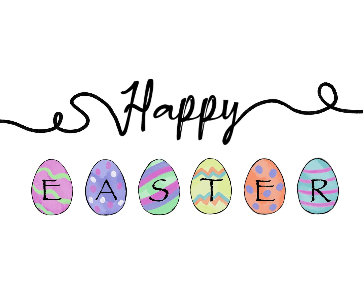 Easter Egg Print, Easter Home Decor, Happy Easter, Easter Wall Art, Holiday Decor, Easter Gift, Easter Bunny Wall Art, Easter Painting - MerikaArt