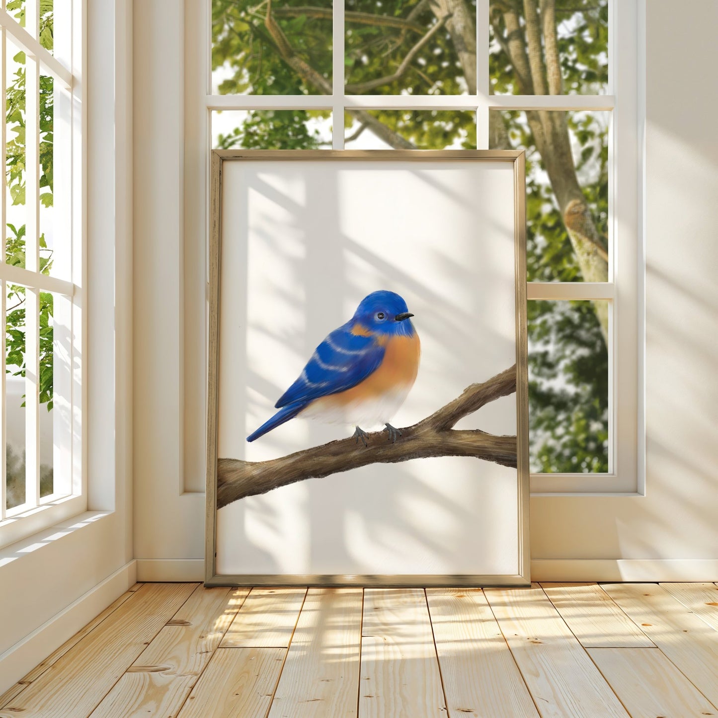 Eastern Bluebird Art Print – Bright and Cheerful Bird Decor - MerikaArt