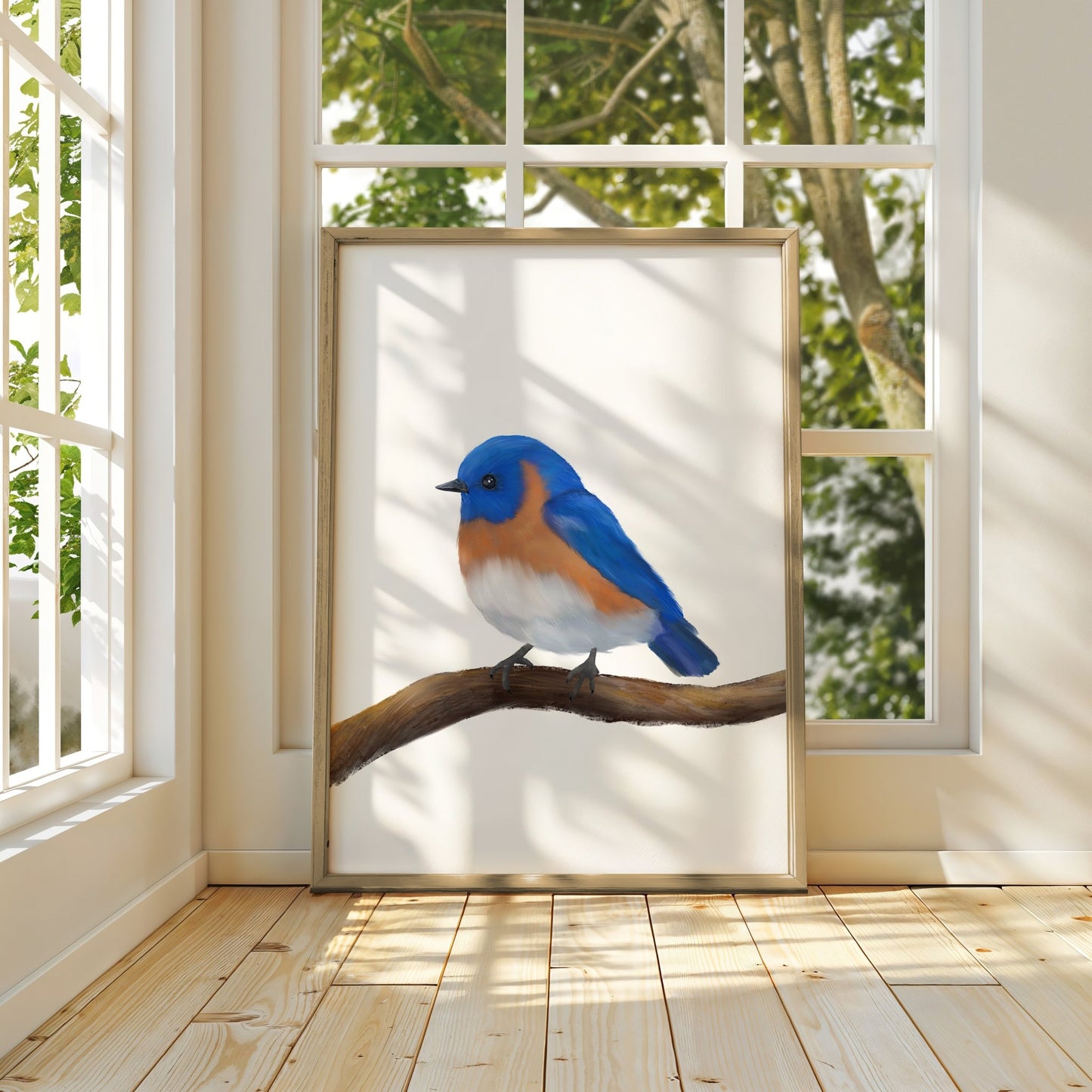 Eastern Bluebird Art Print – Charming Bird Decor for Nature Lovers - MerikaArt